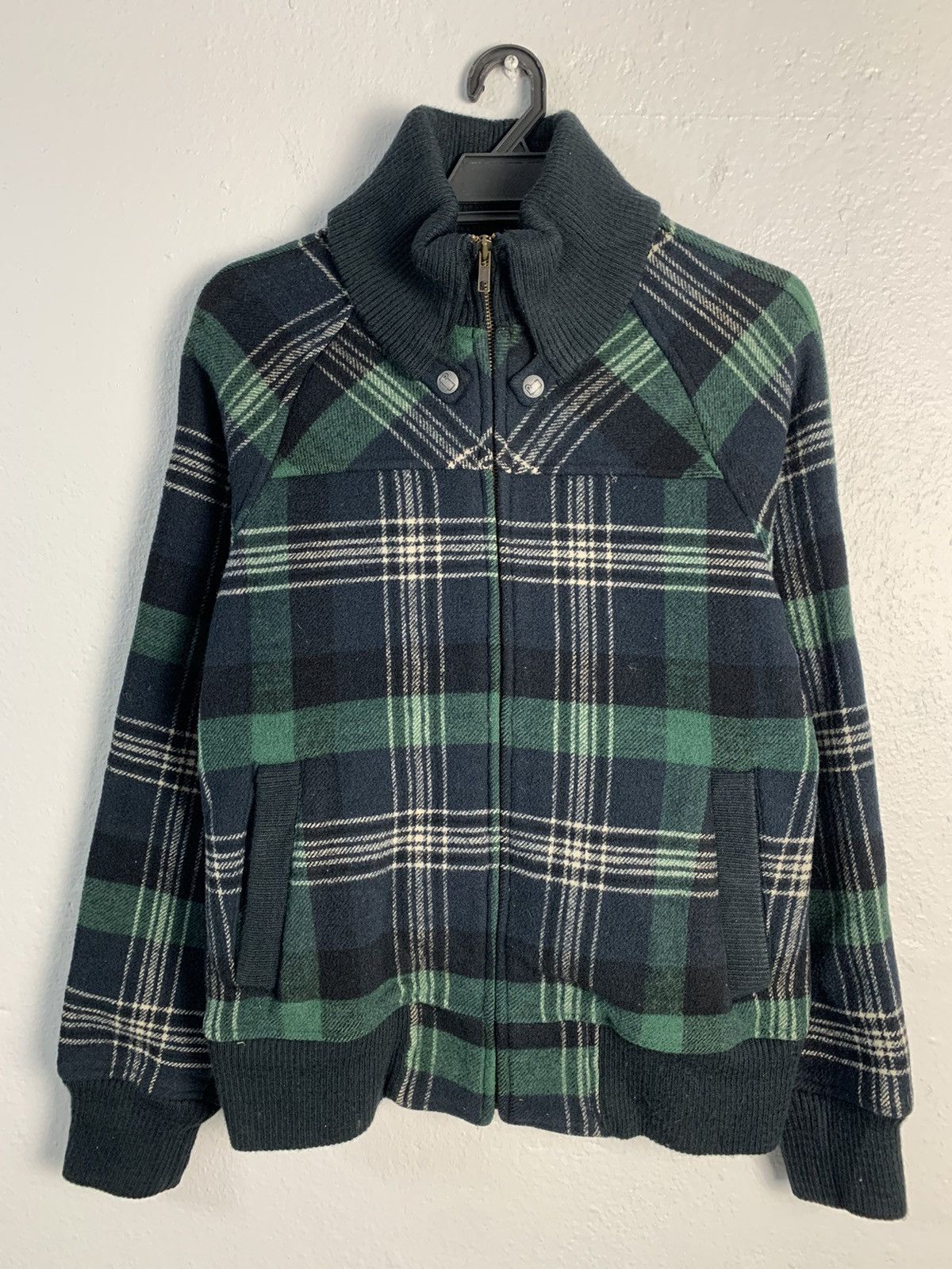 image of Woolrich John Rich Bros x Woolrich Woolen Mills Woolrich Checkered Jacket in Blue/Green (Size Small