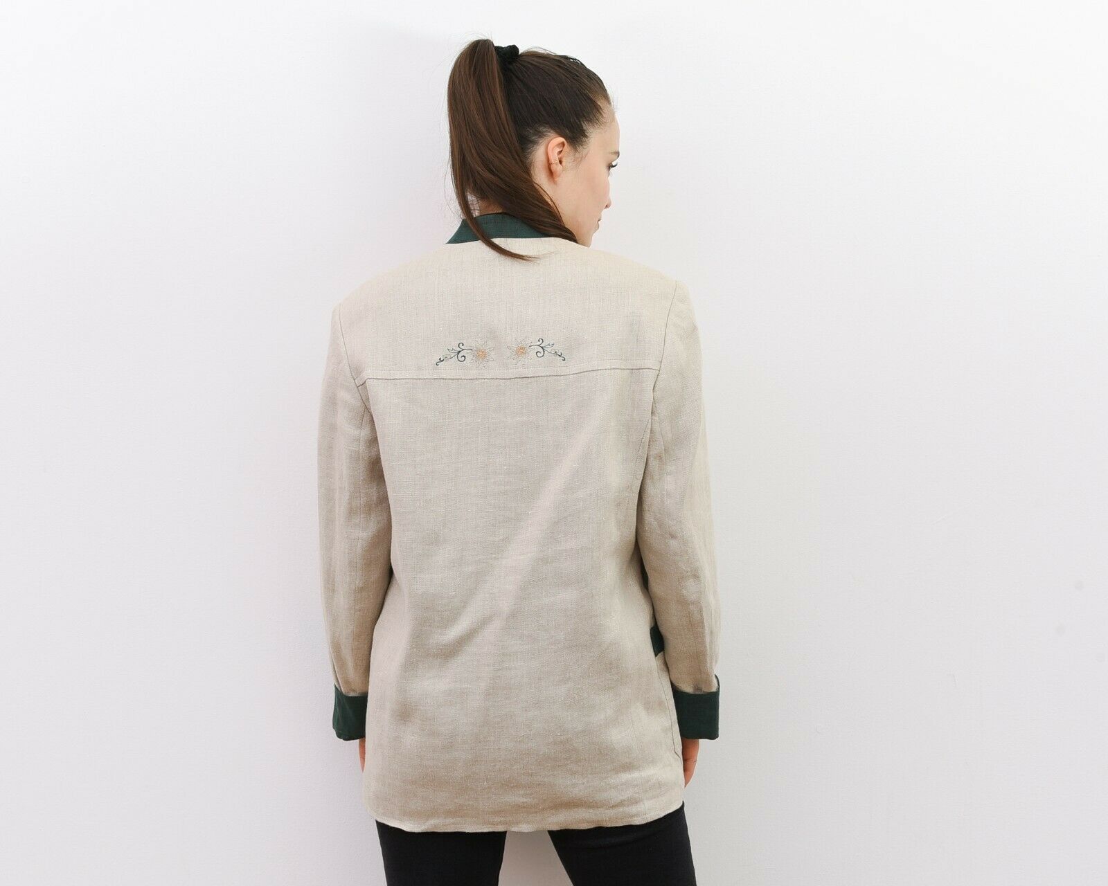 Vintage H Moser Linen Trachten Blazer Jacket Octoberfest Coat Size M / US 6-8 / IT 42-44 - 4 Thumbnail