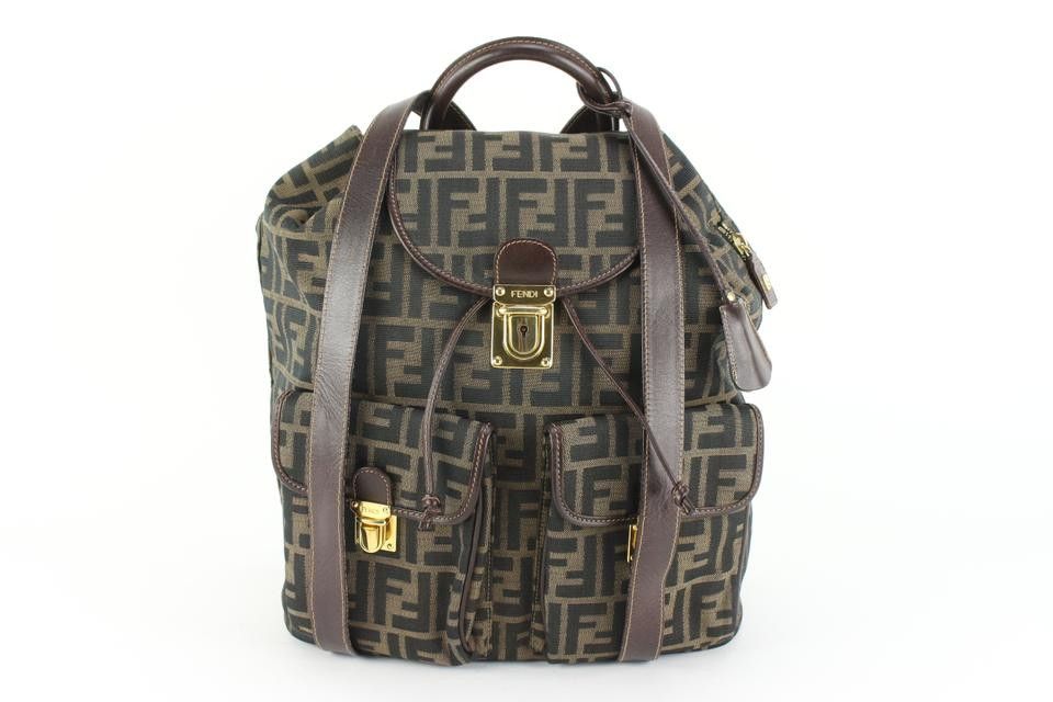 Fendi Tobacco Monogram FF Zucca Backpack 54f518s