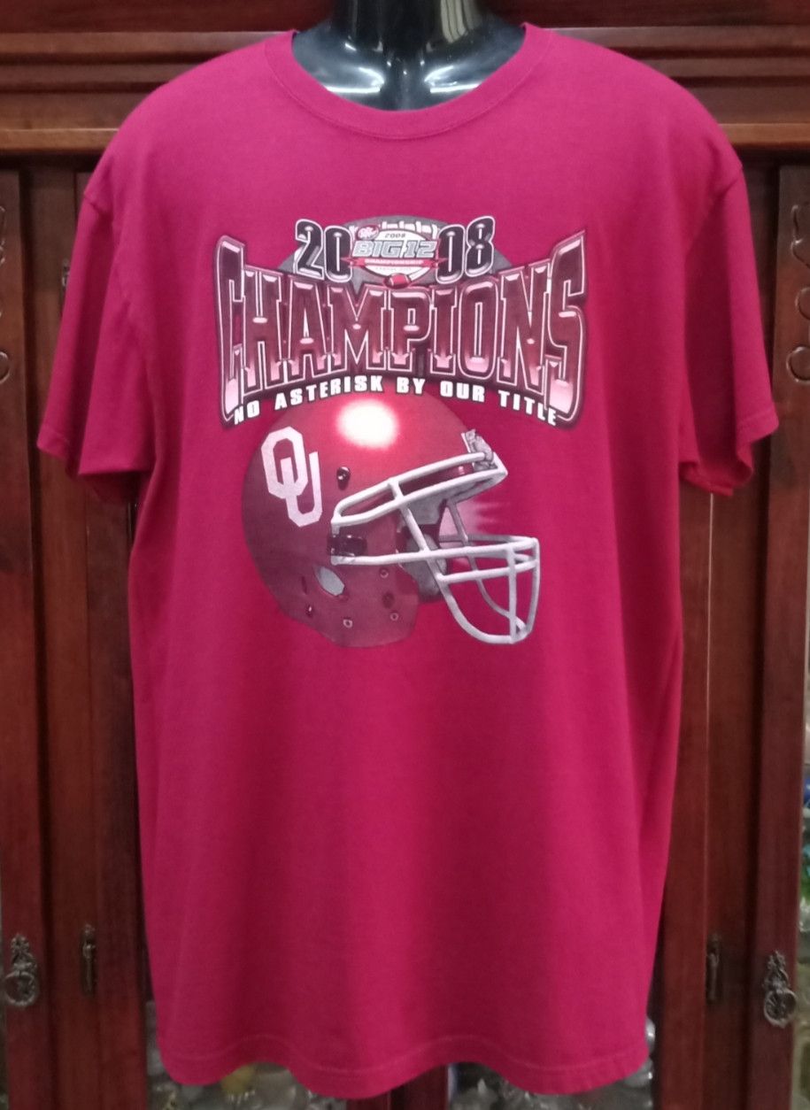 NFL × Vintage OKLAHOMA SOONERS 2008 CHAMPIONS T-shirt Size US XL / EU 56 / 4 - 1 Thumbnail