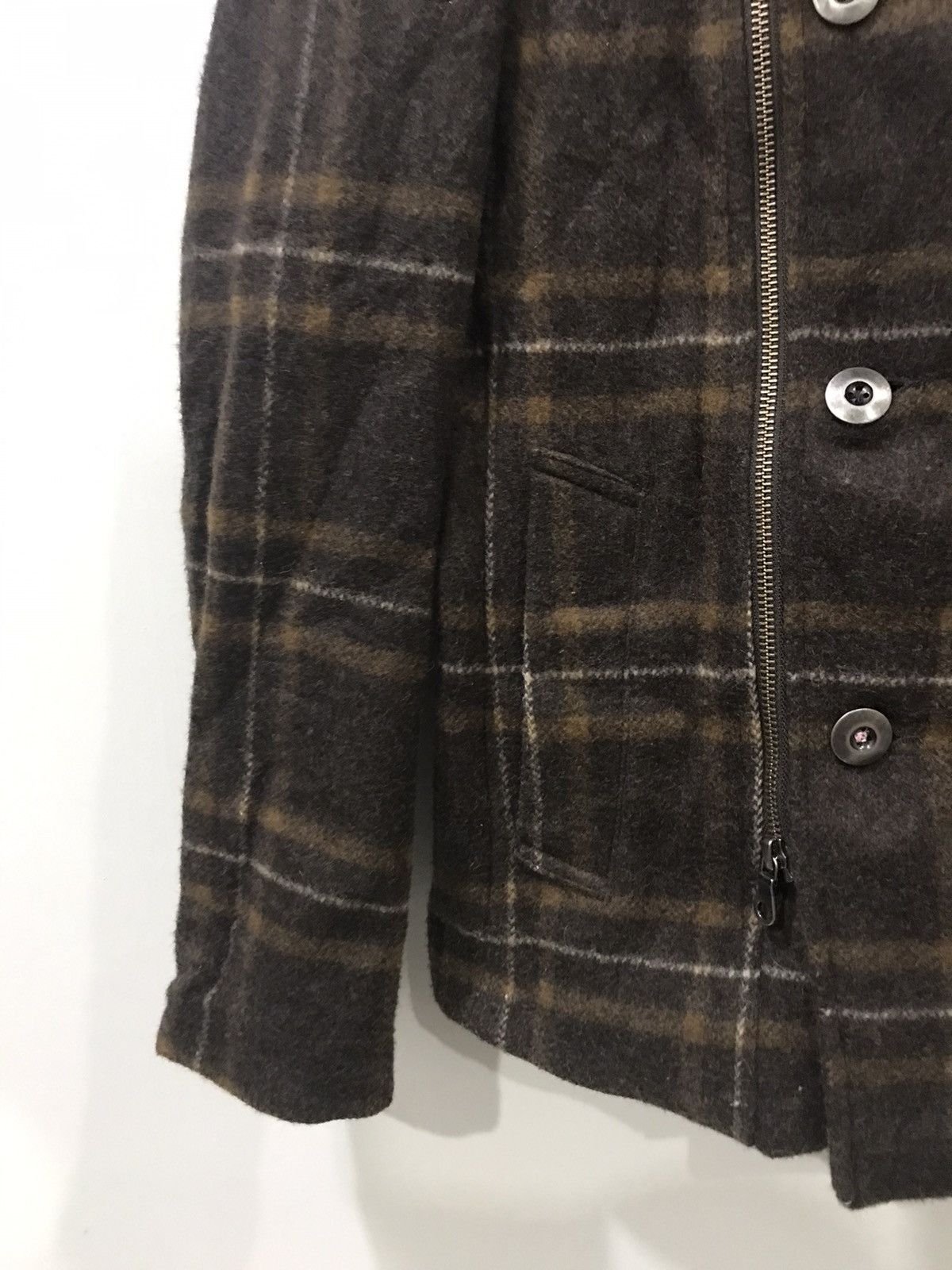 Schlussel SCHLUSSEL Japan Rare Checkered Slim Fit Wool Coat Size US M / EU 48-50 / 2 - 6 Thumbnail