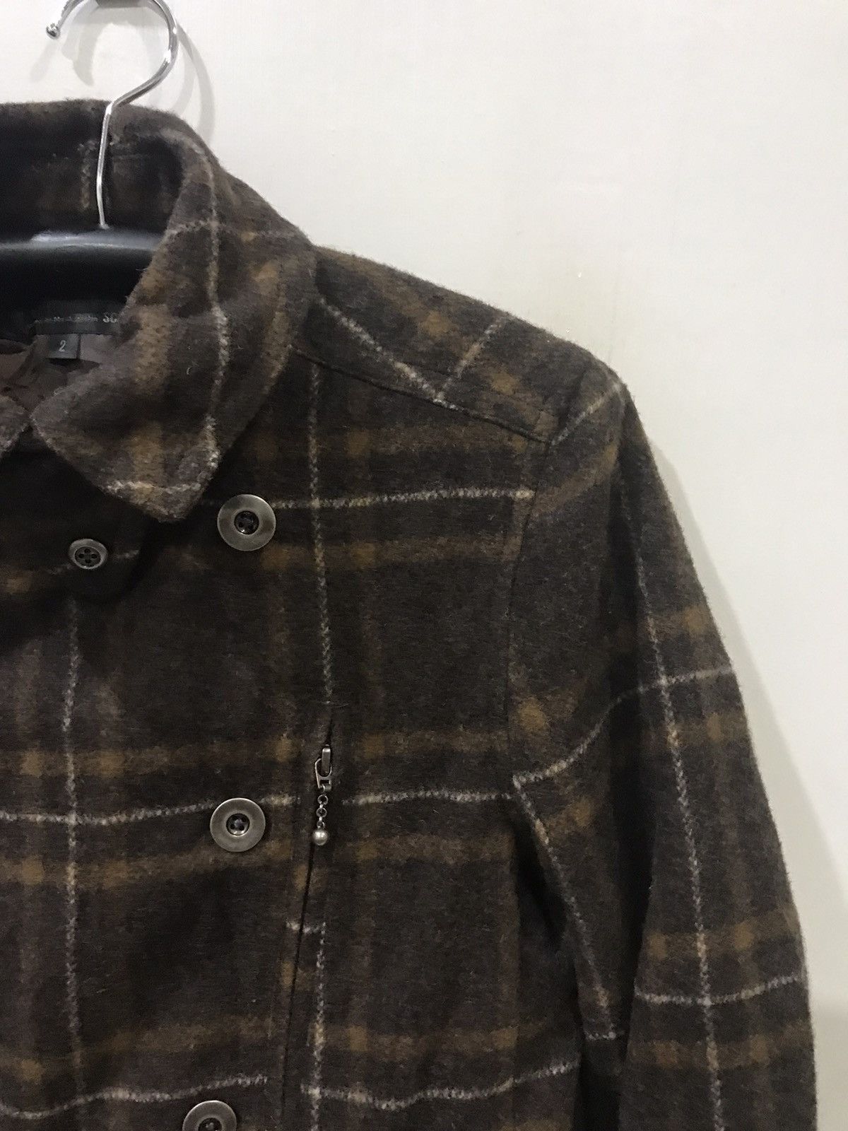 Schlussel SCHLUSSEL Japan Rare Checkered Slim Fit Wool Coat Size US M / EU 48-50 / 2 - 3 Thumbnail