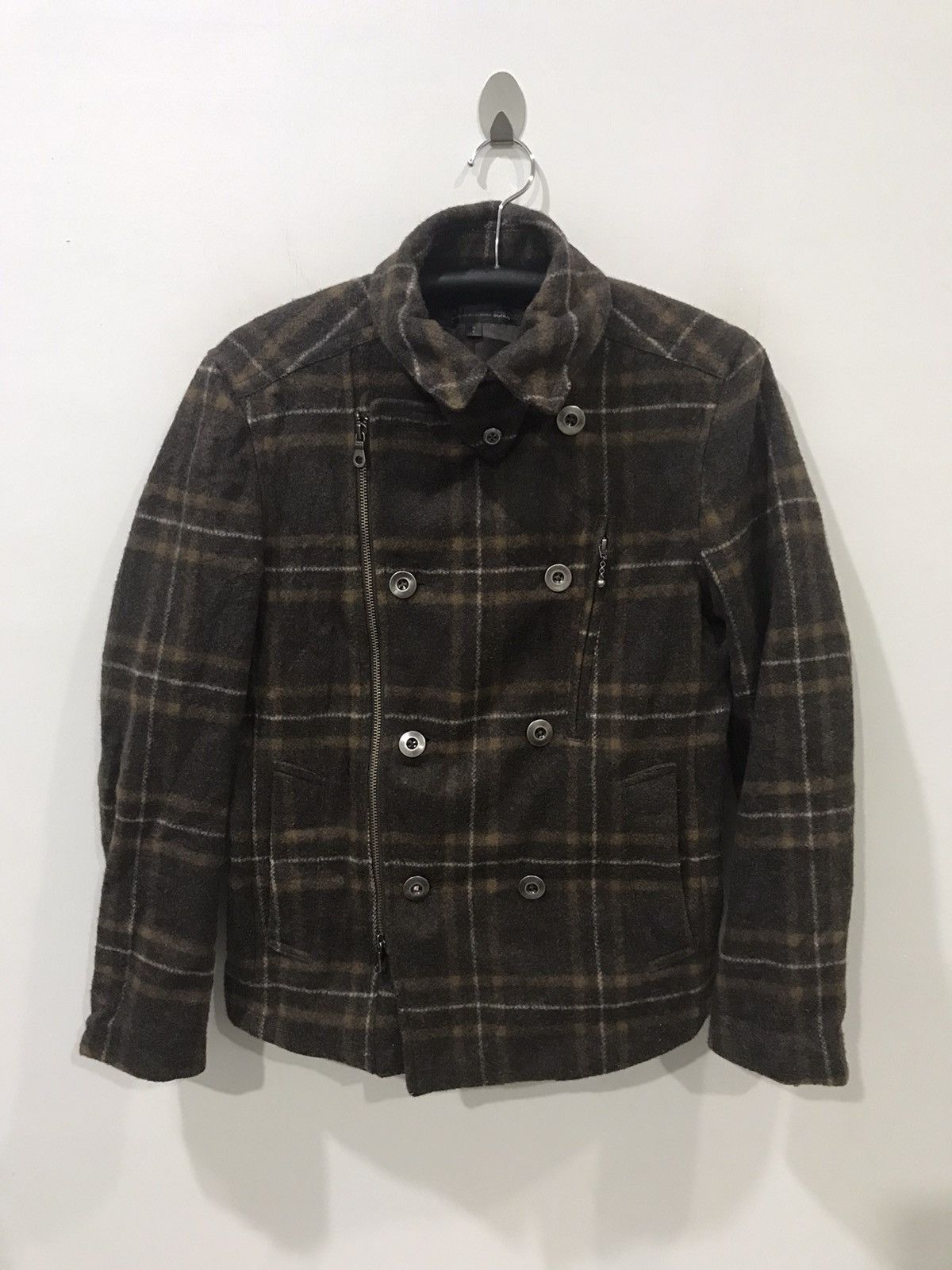 Schlussel SCHLUSSEL Japan Rare Checkered Slim Fit Wool Coat Size US M / EU 48-50 / 2 - 1 Thumbnail