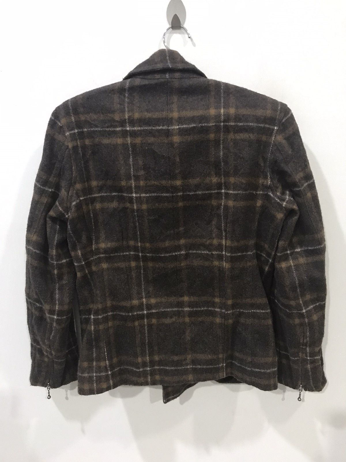Schlussel SCHLUSSEL Japan Rare Checkered Slim Fit Wool Coat Size US M / EU 48-50 / 2 - 9 Thumbnail