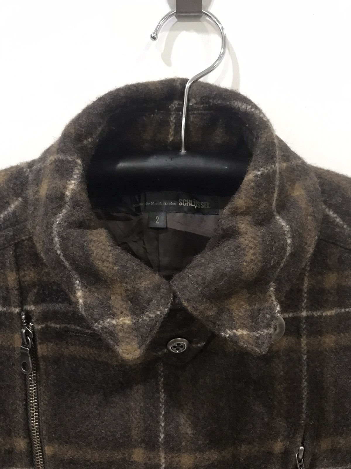 Schlussel SCHLUSSEL Japan Rare Checkered Slim Fit Wool Coat Size US M / EU 48-50 / 2 - 2 Thumbnail