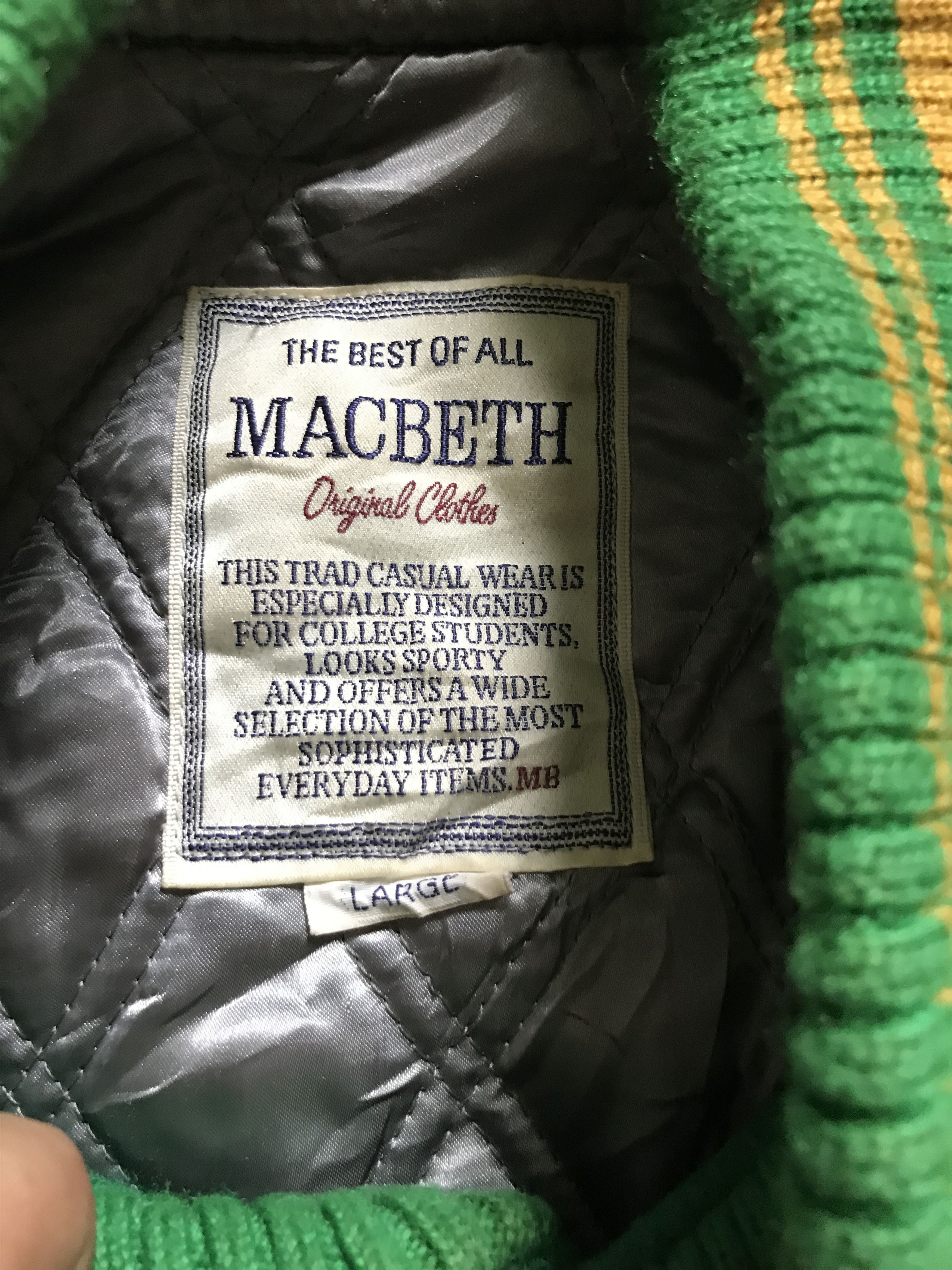 Macbeth × Vintage JW4 Vintage Rare MacBeth Coach Varsity Jacket Size US L / EU 52-54 / 3 - 8 Thumbnail