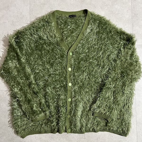 Lad Musician Lad Musician Green Oversized Fuzzy Mohair Cardigan