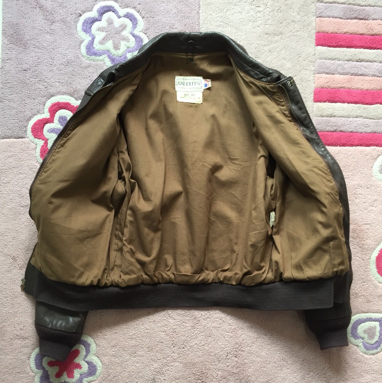 Veste Aviateur A-2 USAF Cooper Vintage Années 80 - Cuir Marron, Taille 40L US (50 FR), Occasion Très Bon état