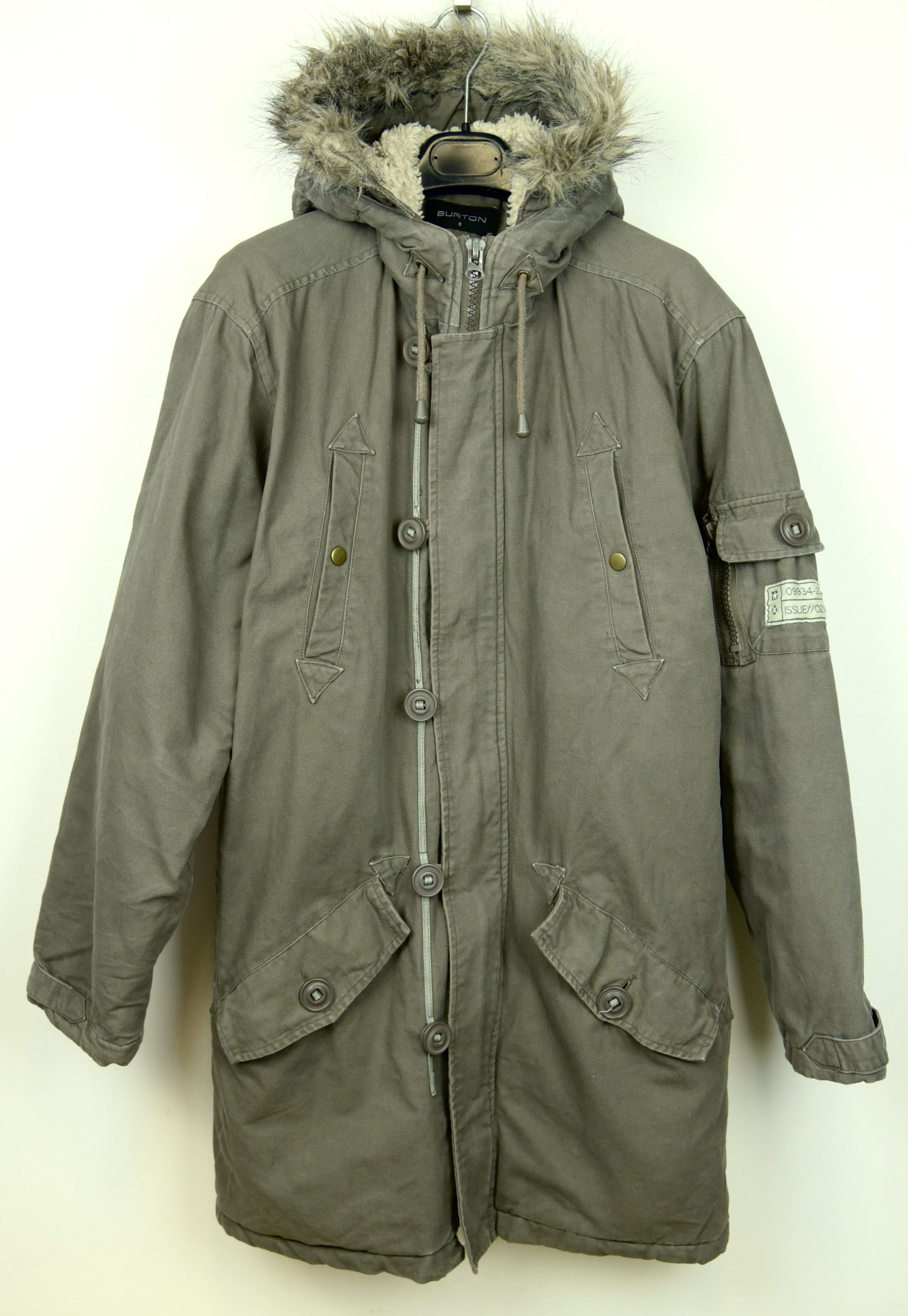 Burton Burton cotton Parka Jacket Coat Grey Hooded Ski S | Grailed