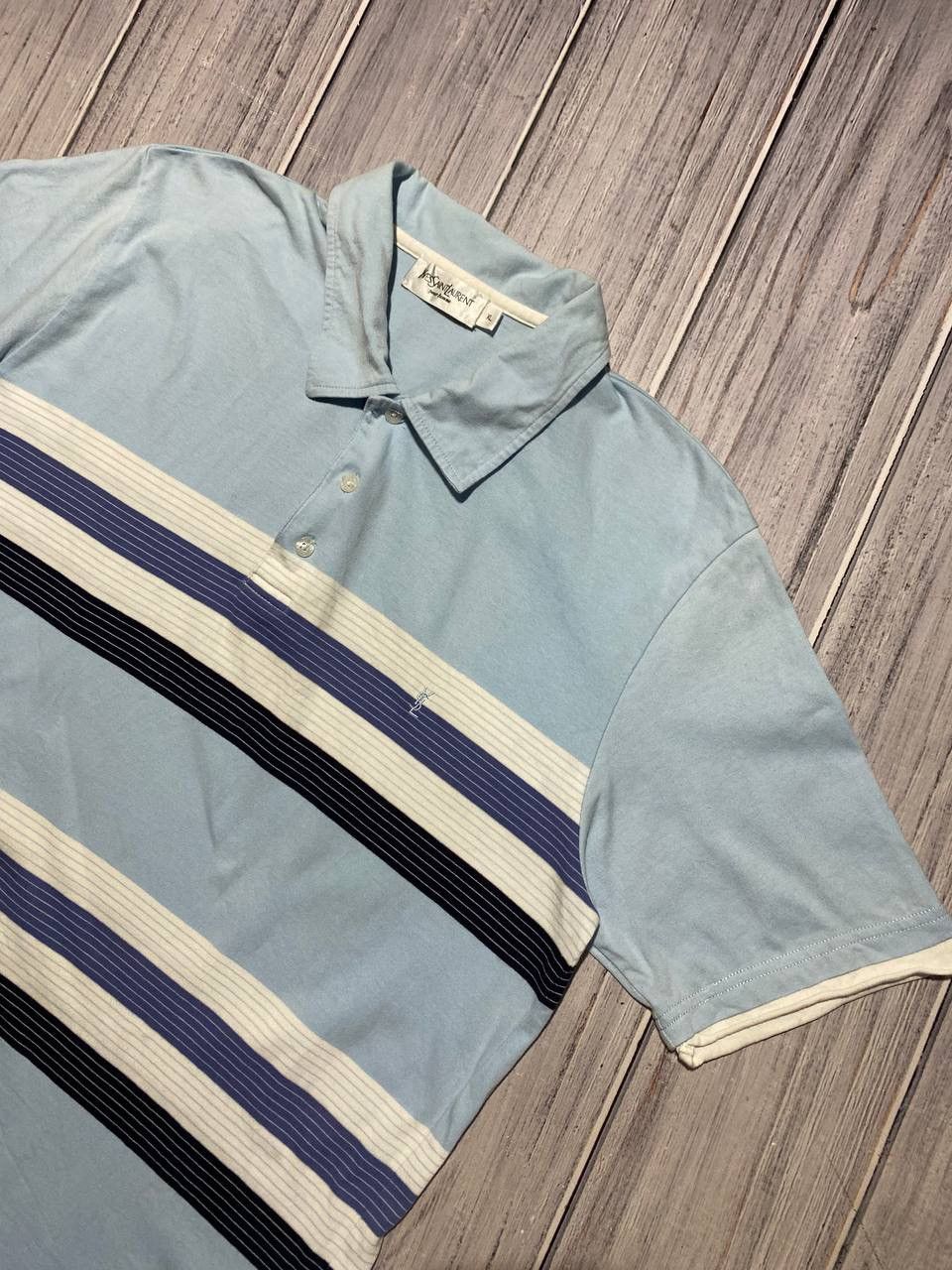 Yves Saint Laurent Vintage Yves Saint Laurent Polo Shirt YSL Striped Size US L / EU 52-54 / 3 - 2 Thumbnail