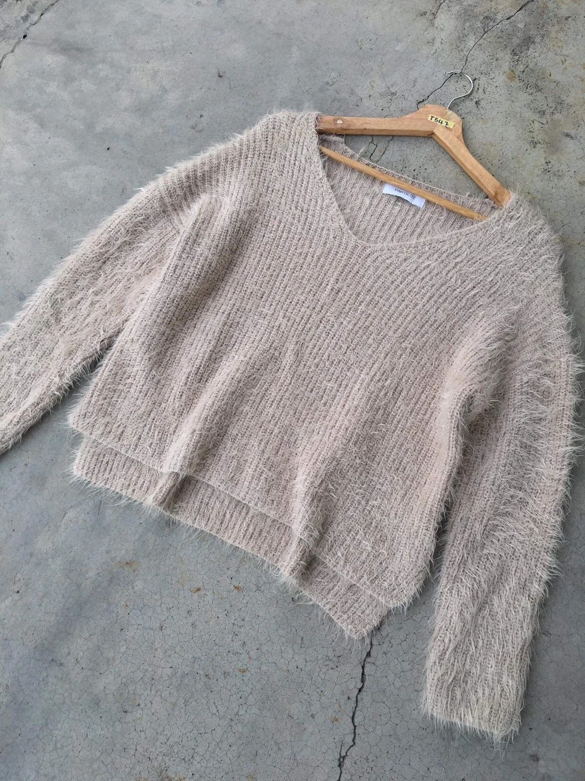Aran Isles Knitwear × Homespun Knitwear 📌SIMPLICITE Mohair/Fleece Memeri Knitting Like Crop Top Size US M / EU 48-50 / 2 - 3 Thumbnail