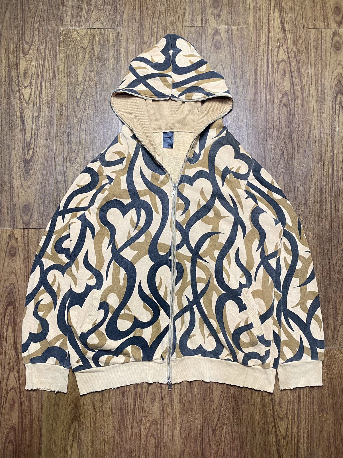 Number (N)ine Number Nine Tribal Heart Zip Up Hoodie Grailed