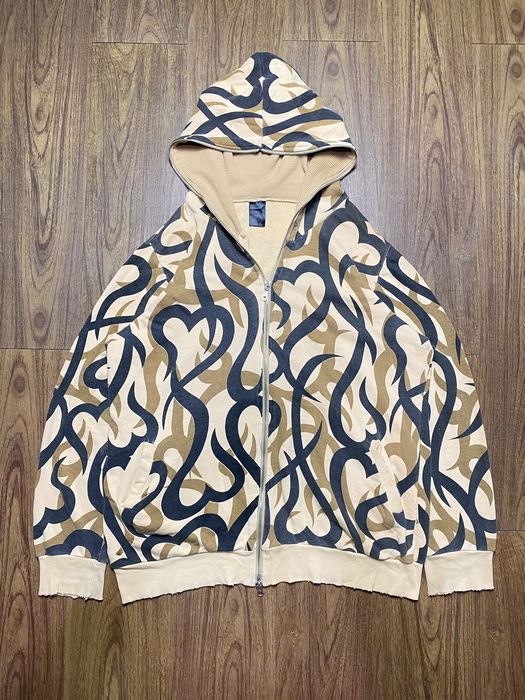 number-n-ine-number-nine-tribal-heart-zip-up-hoodie-grailed