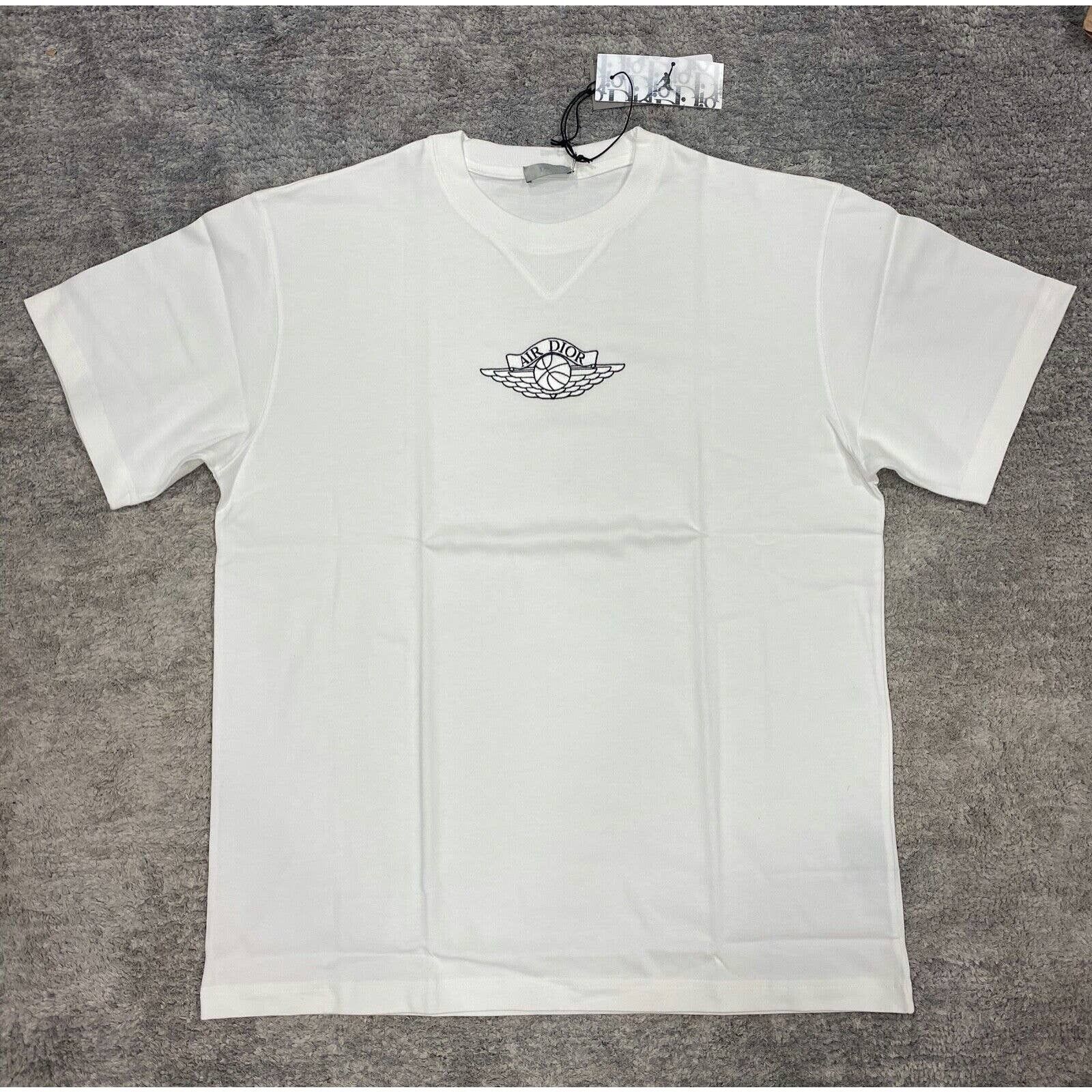 Dior Air Dior Jordan Wings Basketball White Logo T shirt XL Grailed