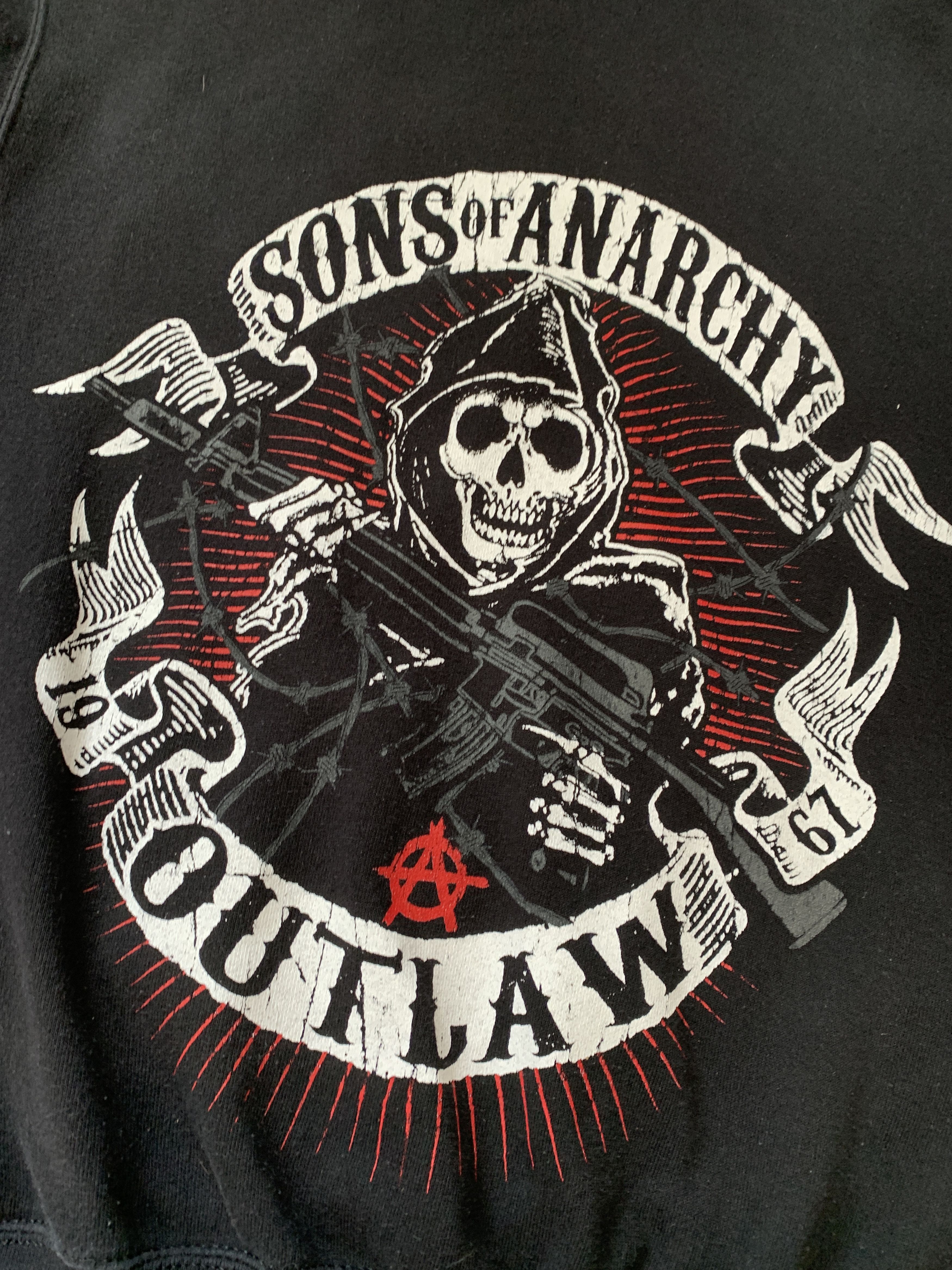 Band Tees × Vintage Vintage Sons Of Anarchy Outlaw Reaper Crew Hoodie Size US M / EU 48-50 / 2 - 4 Thumbnail