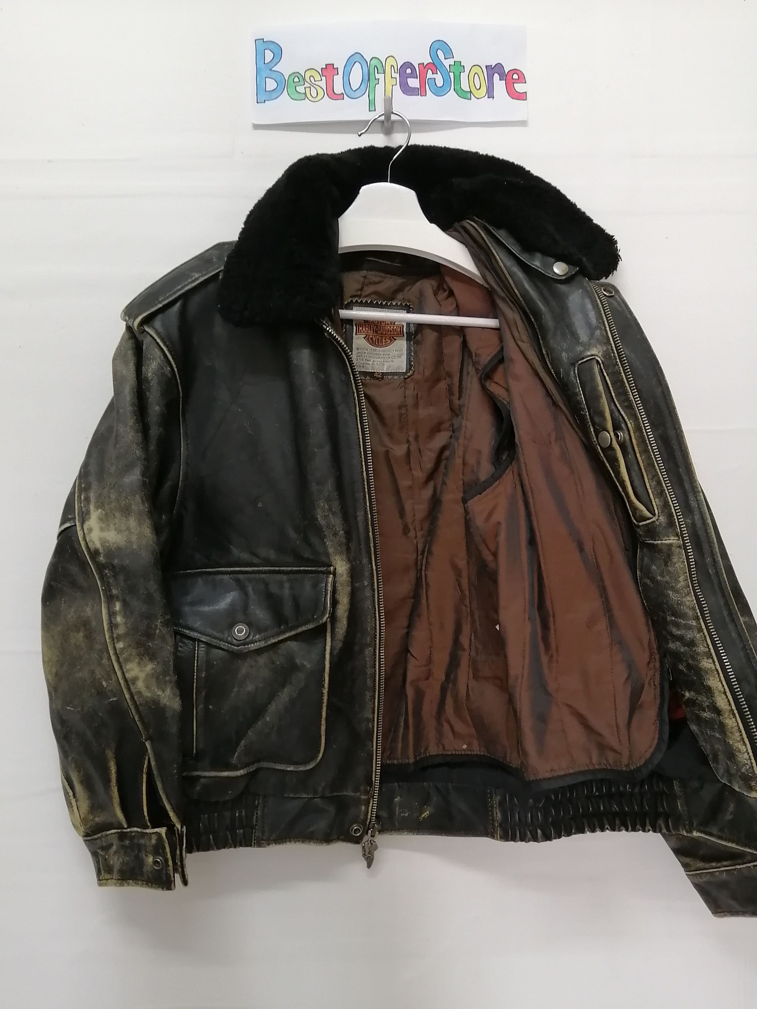 Harley Davidson Vintage HARLEY DAVIDSON Screamin' Eagle Leather Jacket Size US L / EU 52-54 / 3 - 10 Thumbnail