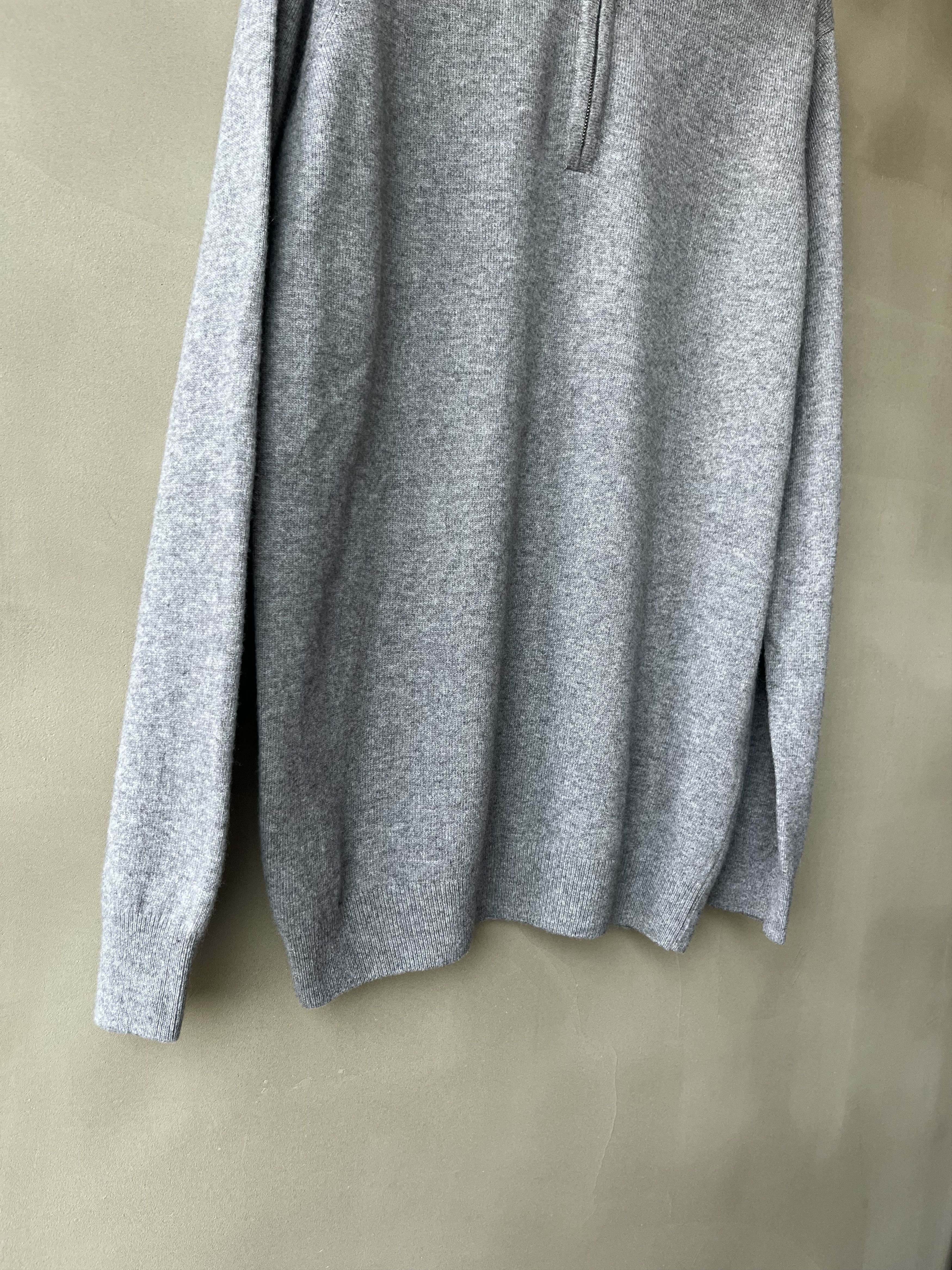 Pringle Of Scotland Pringle of Scotland Mens Half Zip Cashmere Mix Grey Sweater Size US S / EU 44-46 / 1 - 8 Thumbnail