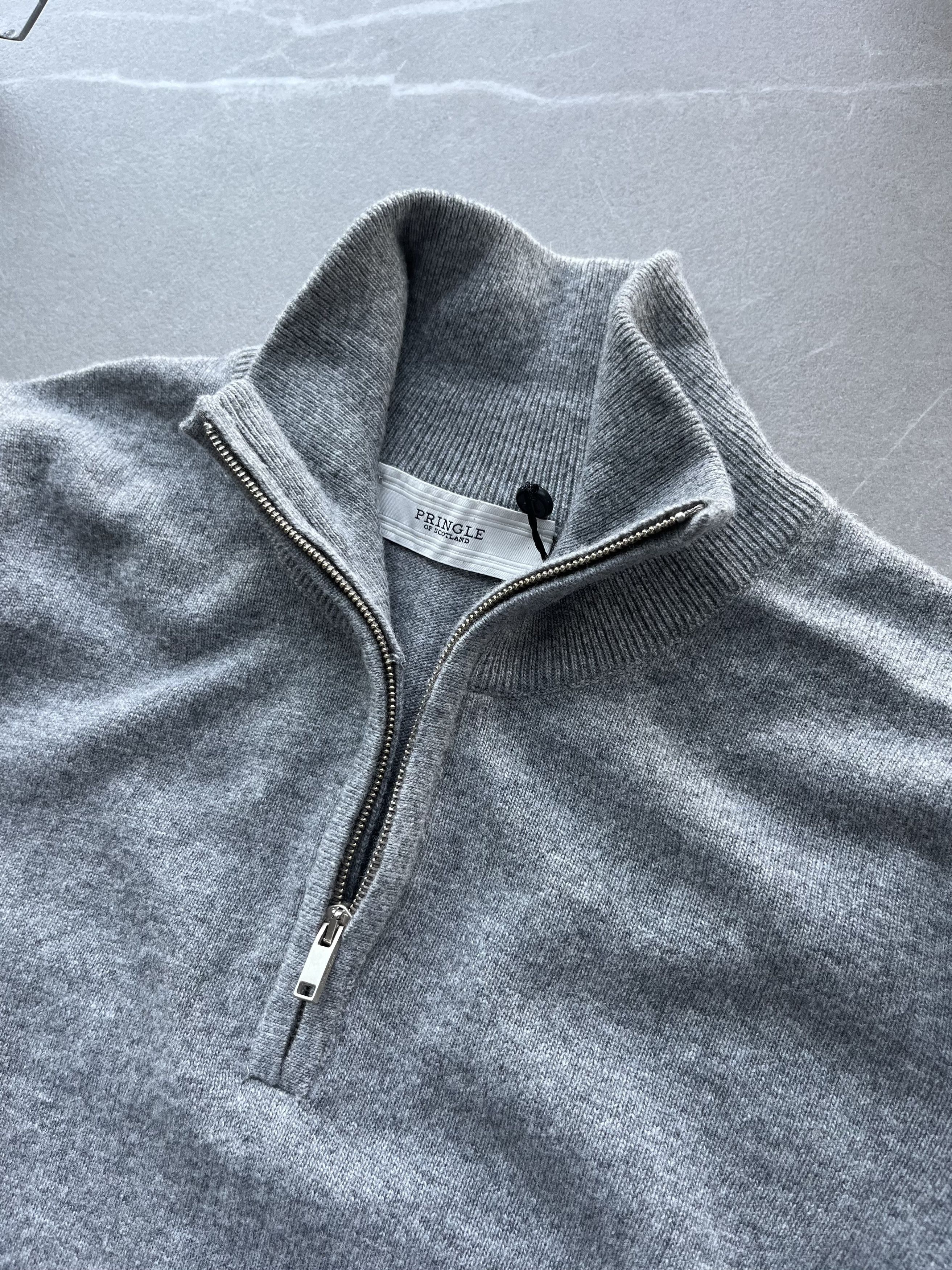 Pringle Of Scotland Pringle of Scotland Mens Half Zip Cashmere Mix Grey Sweater Size US S / EU 44-46 / 1 - 3 Thumbnail