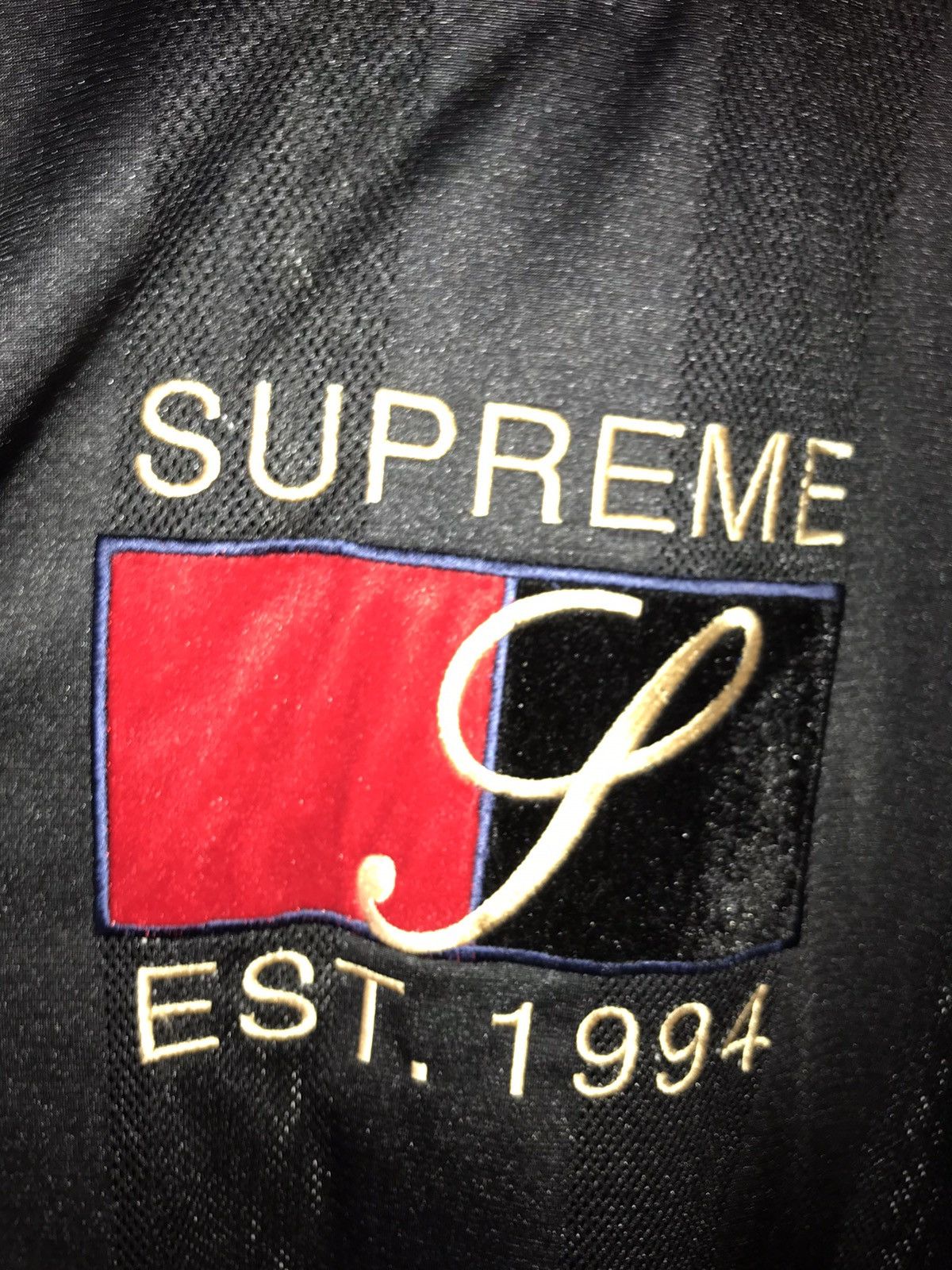 Supreme SUPREME BLACK SOCCER JERSEY // S/S 2016 VELVET PRINT