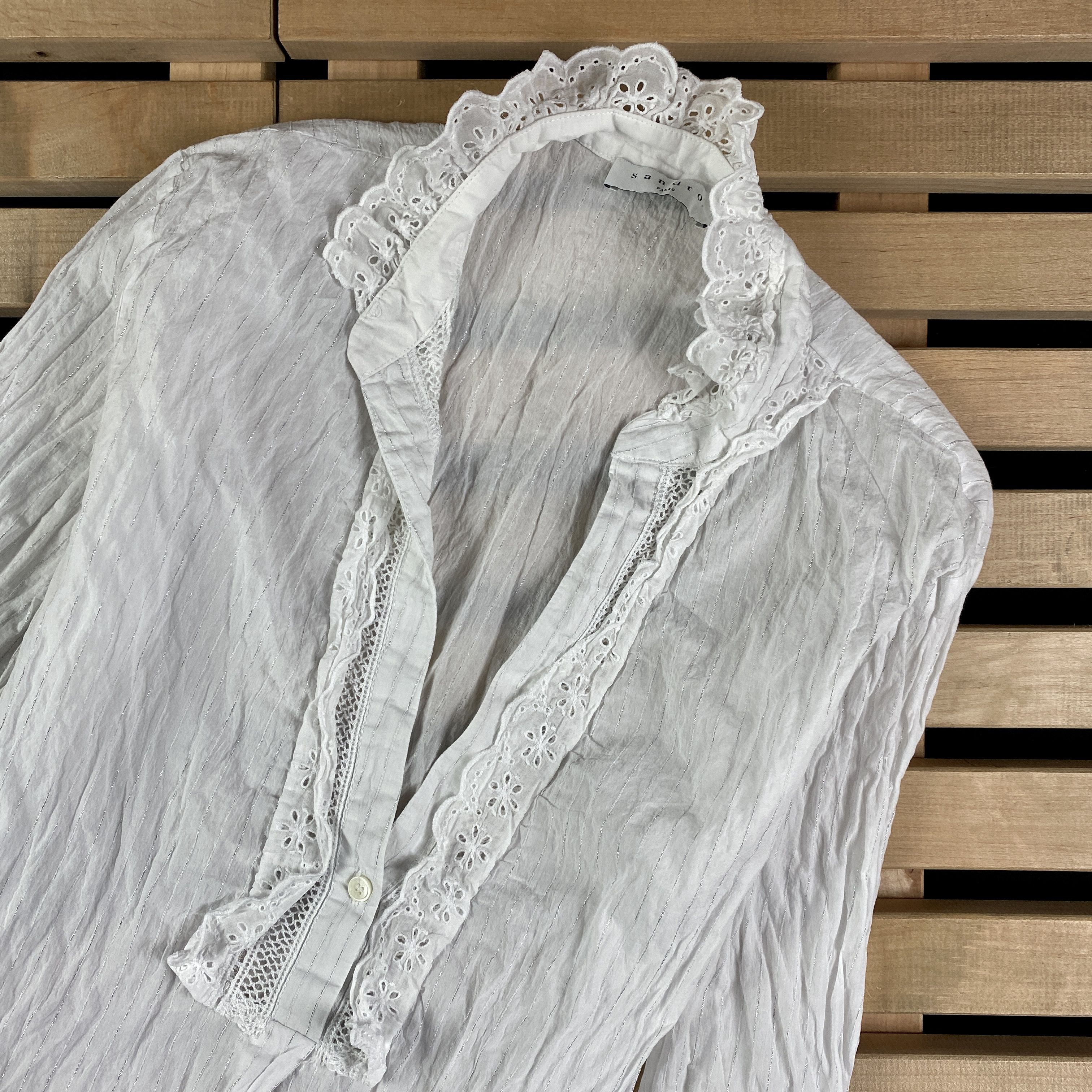 Sandro Womens Blouse Long Sleeve Sandro Size 2 Size XS / US 0-2 / IT 36-38 - 2 Thumbnail
