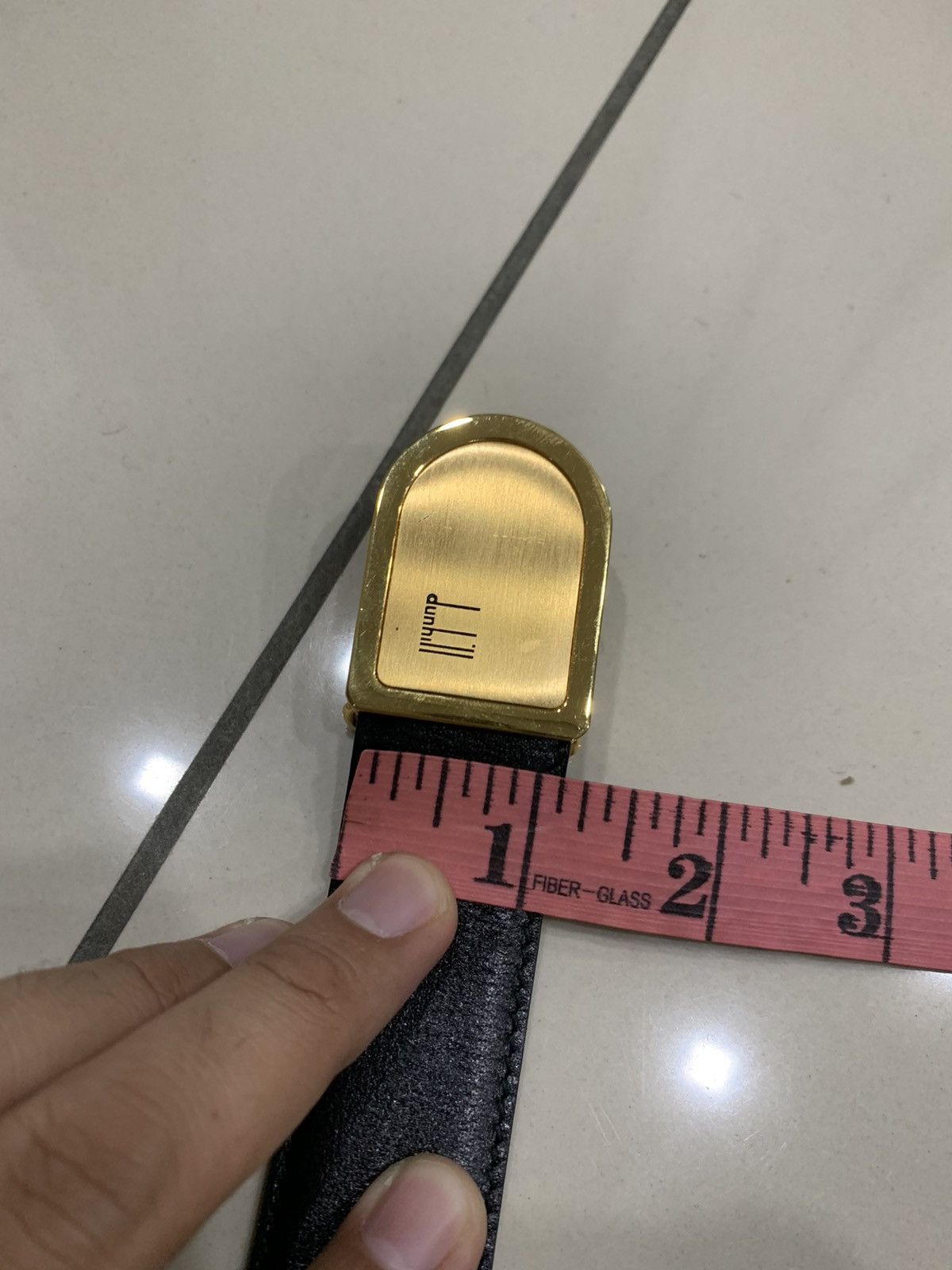 Alfred Dunhill × Vintage GOLD TONE PENDANT LEATHER BELT SIZE 33-37 Size ONE SIZE - 5 Thumbnail