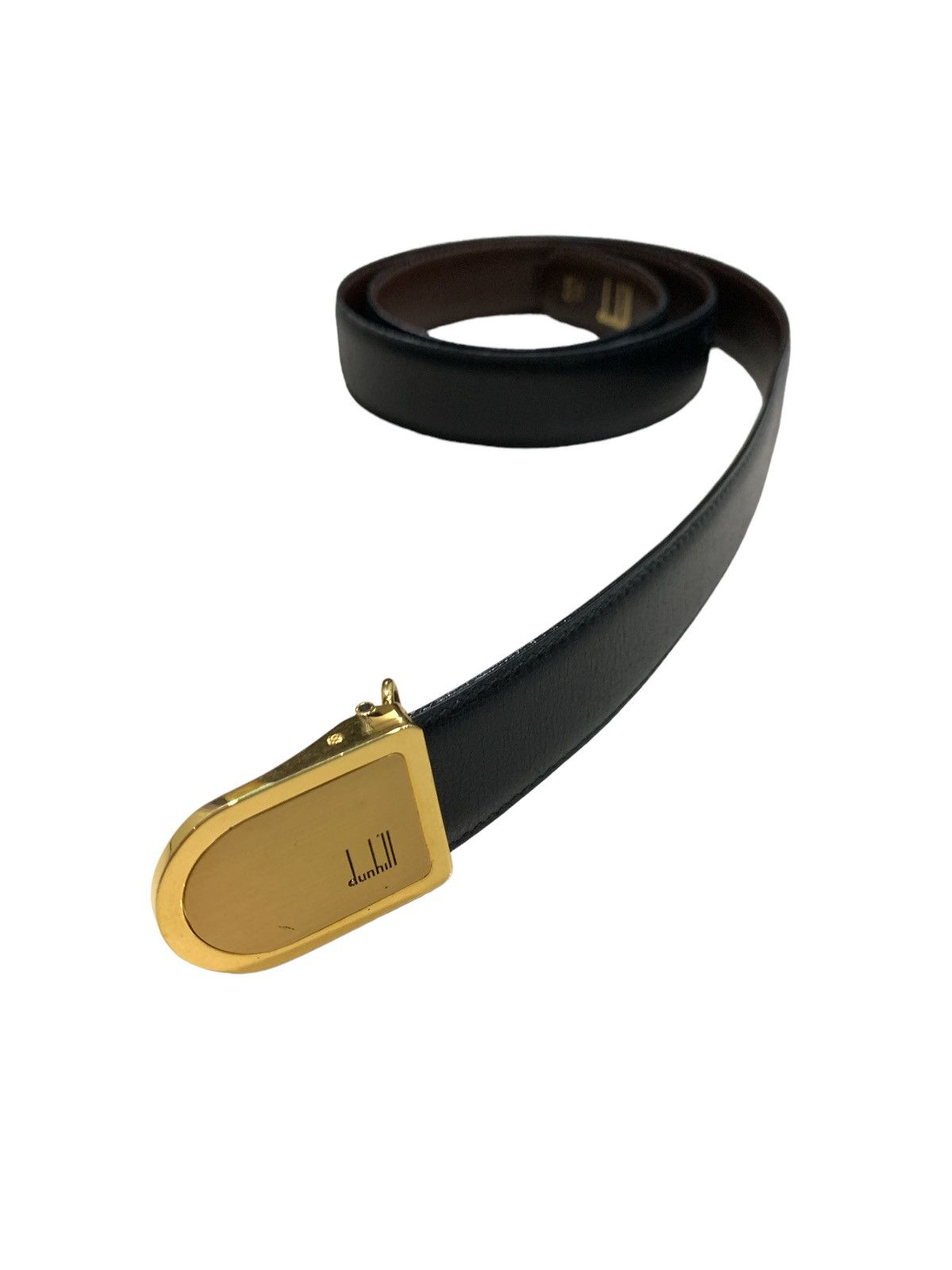 Alfred Dunhill × Vintage GOLD TONE PENDANT LEATHER BELT SIZE 33-37 Size ONE SIZE - 1 Thumbnail