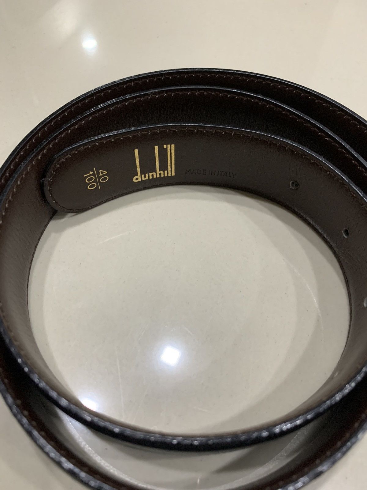 Alfred Dunhill × Vintage GOLD TONE PENDANT LEATHER BELT SIZE 33-37 Size ONE SIZE - 2 Thumbnail