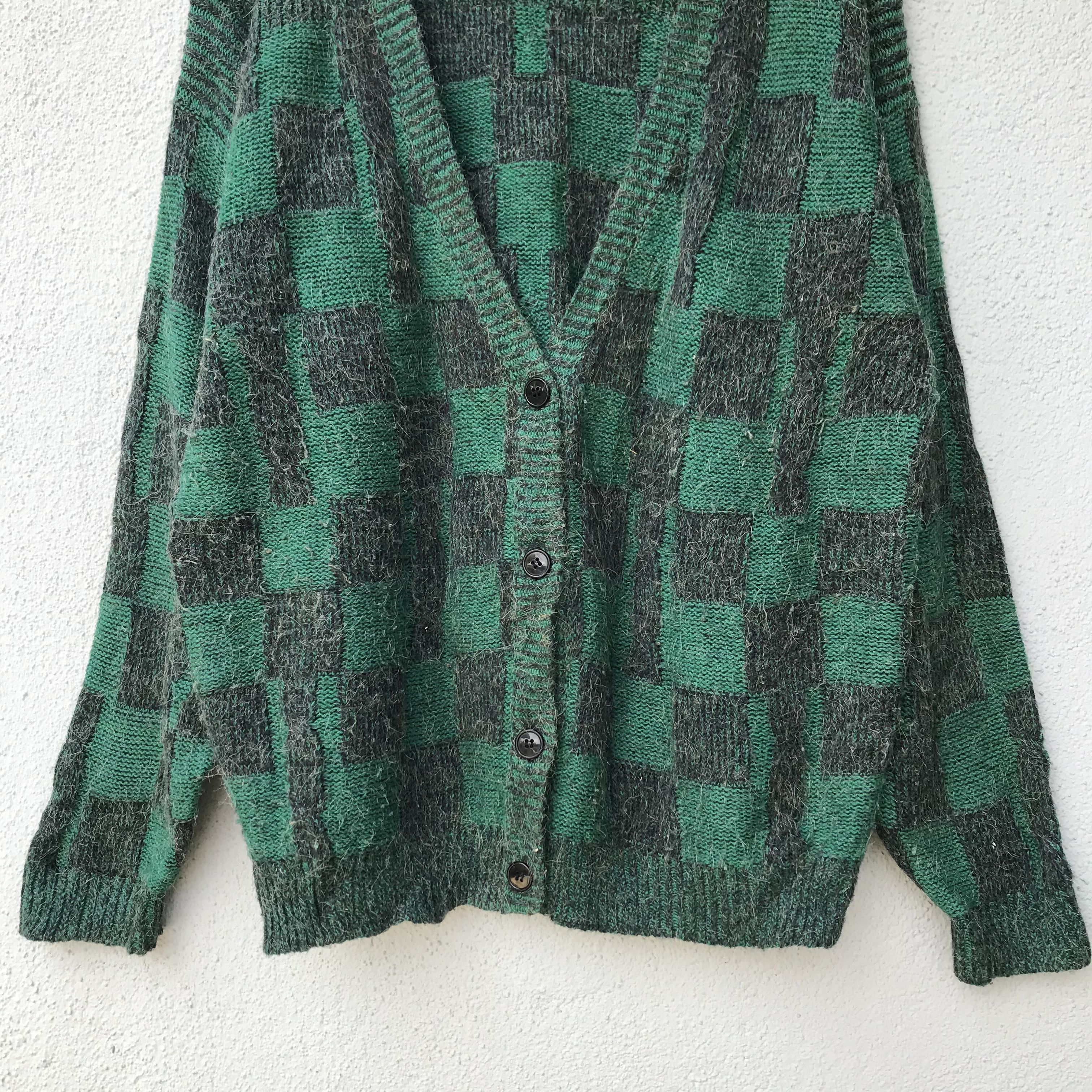 Aran Isles Knitwear Vintage Raffee Checkered Jumper Knit Cardigan Sweater Size US XL / EU 56 / 4 - 3 Thumbnail