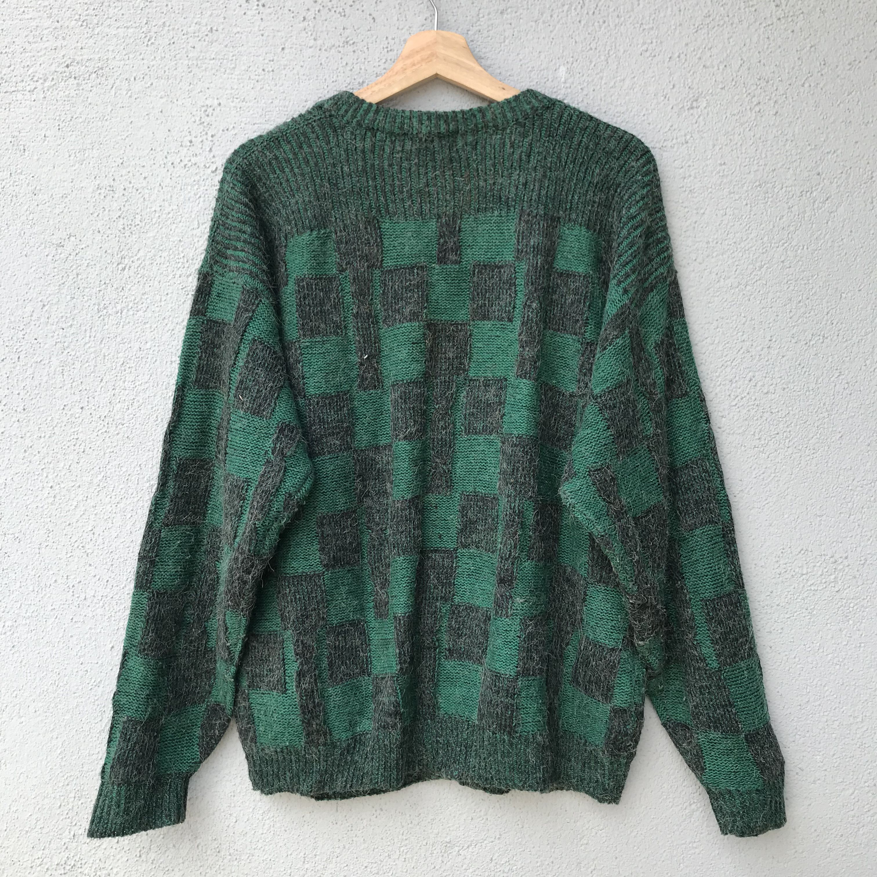 Aran Isles Knitwear Vintage Raffee Checkered Jumper Knit Cardigan Sweater Size US XL / EU 56 / 4 - 12 Thumbnail