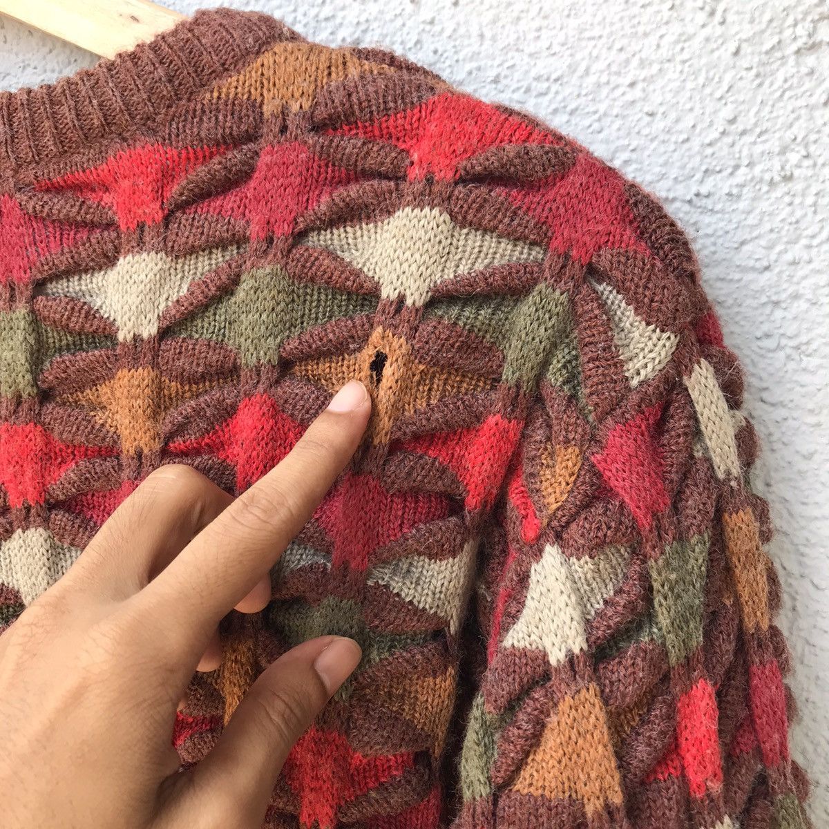 Aran Isles Knitwear Vintage Peapliea Multicoloure Embossed Knit Sweater Cardigan Size US M / EU 48-50 / 2 - 10 Thumbnail