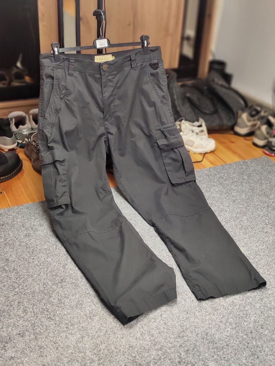 Japanese Brand Vintage 90's Cargo Pants Travis Scott Japan Dark Gray Hype Size US 34 / EU 50 - 21 Thumbnail