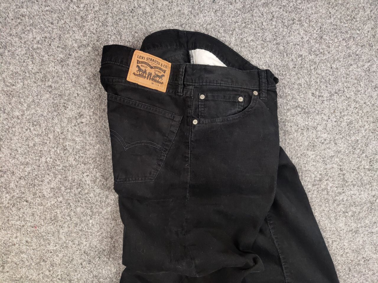 Levi's Vintage 90's Levi’s 751 Corduroy Pants Black Velvet Jeans Size US 33 - 17 Thumbnail