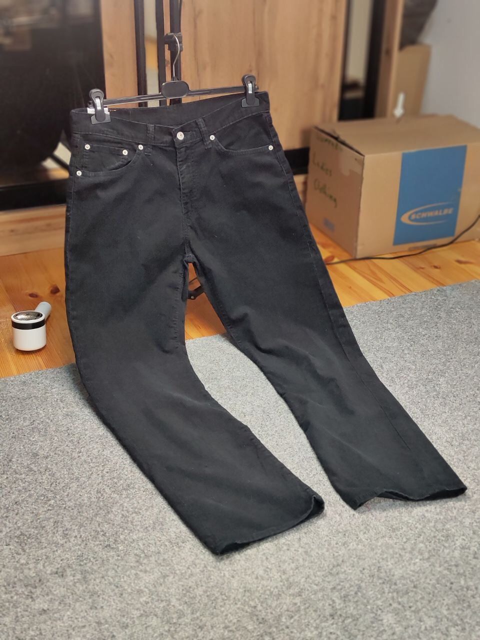 Levi's Vintage 90's Levi’s 751 Corduroy Pants Black Velvet Jeans Size US 33 - 22 Thumbnail