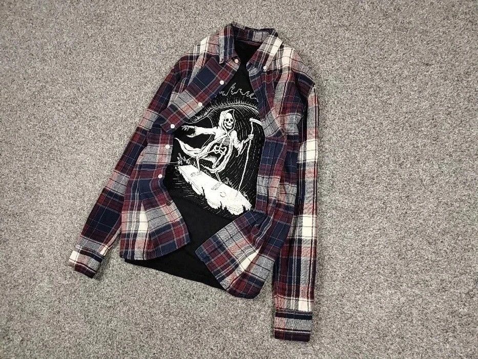 Flannel VTG needles Scott Style Y2K Flannel Shirt checkered Kapital Size US M / EU 48-50 / 2 - 2 Thumbnail