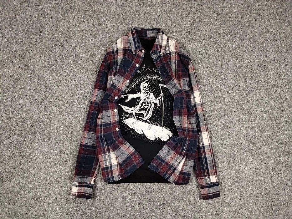 Flannel VTG needles Scott Style Y2K Flannel Shirt checkered Kapital Size US M / EU 48-50 / 2 - 1 Thumbnail