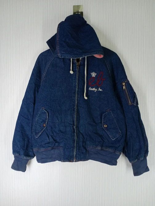 Japanese Brand VINTAGE EAST BOY VARSITY DENIM BOMBER JACKET Size US M / EU 48-50 / 2 - 2 Thumbnail