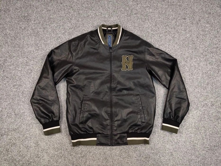 Vintage Vintage y2k Varsity Letterman Bomber Jacket Eco leather Size US L / EU 52-54 / 3 - 6 Thumbnail