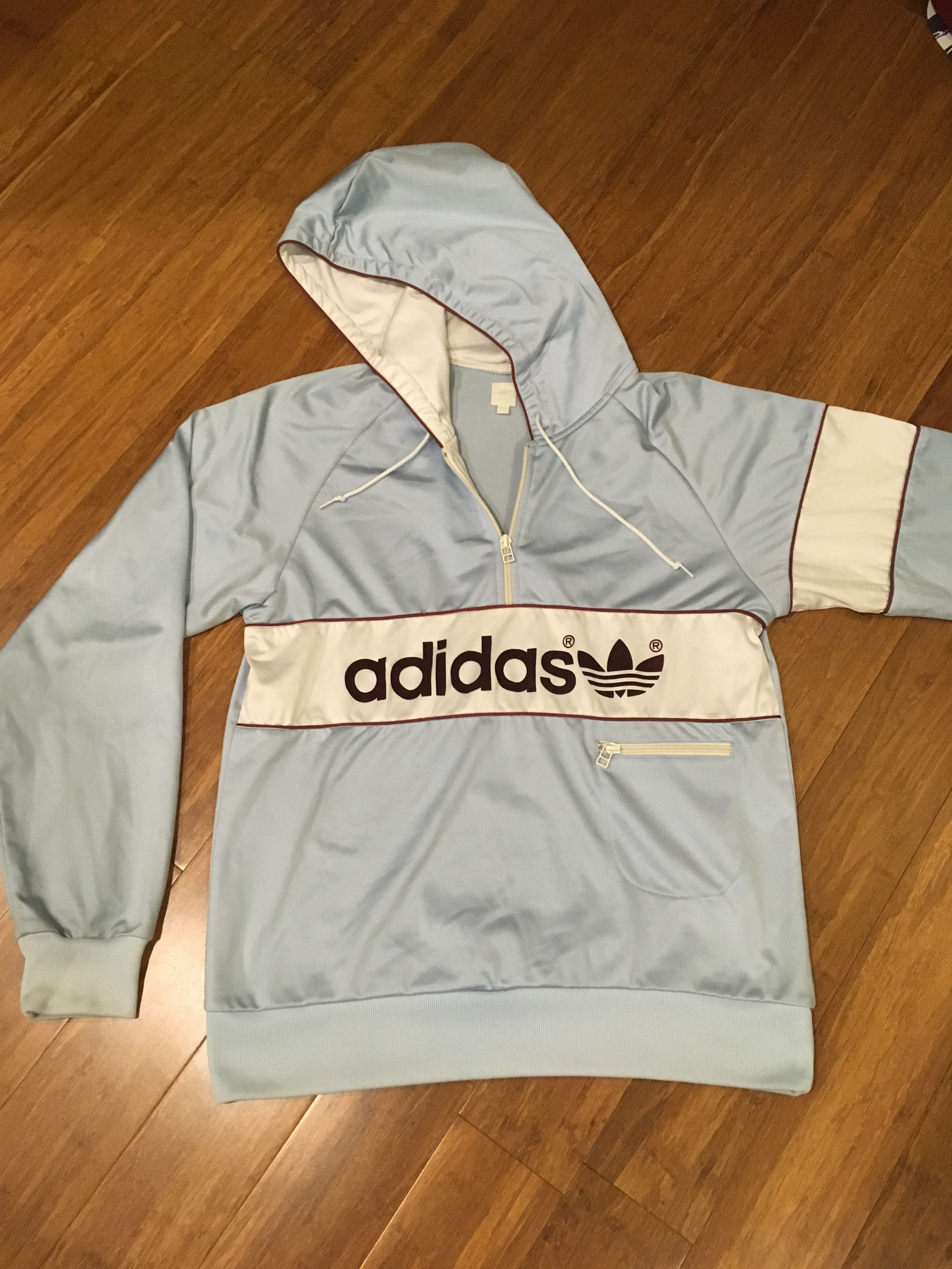 Adidas Vintage baby blue hoodie Size US M / EU 48-50 / 2 - 1 Preview