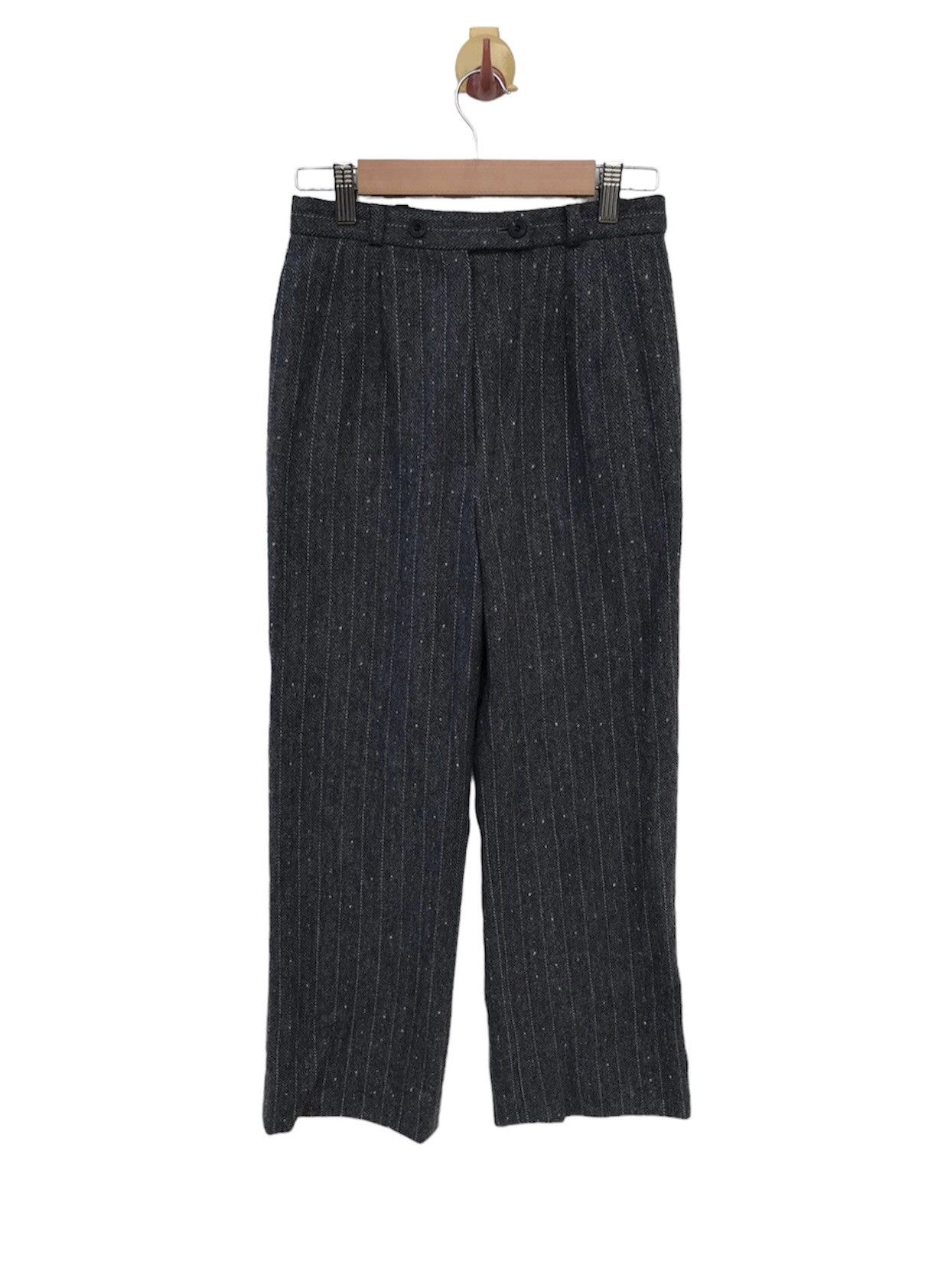 Designer × Lanvin Lanvin Wool-Blend Pinstripe Trousers Herringbone Pattern Size US 27 - 1 Thumbnail