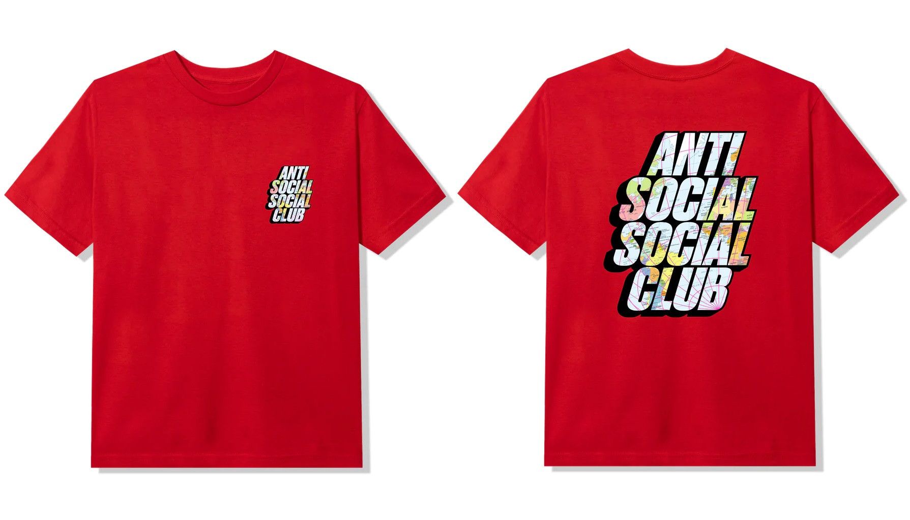 Anti Social Social Club DS ASSC Drop A Pin Map Red Tee BAPE KITH KAWS FTP FOG CDG Size US XXL / EU 58 / 5 - 1 Thumbnail