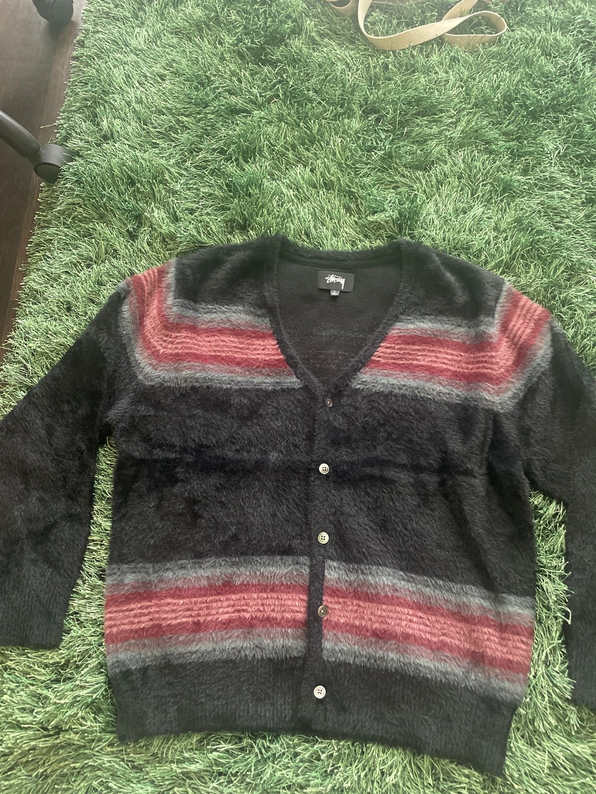 Stussy Stussy black shaggy cardigan Size US L / EU 52-54 / 3 - 1 Thumbnail