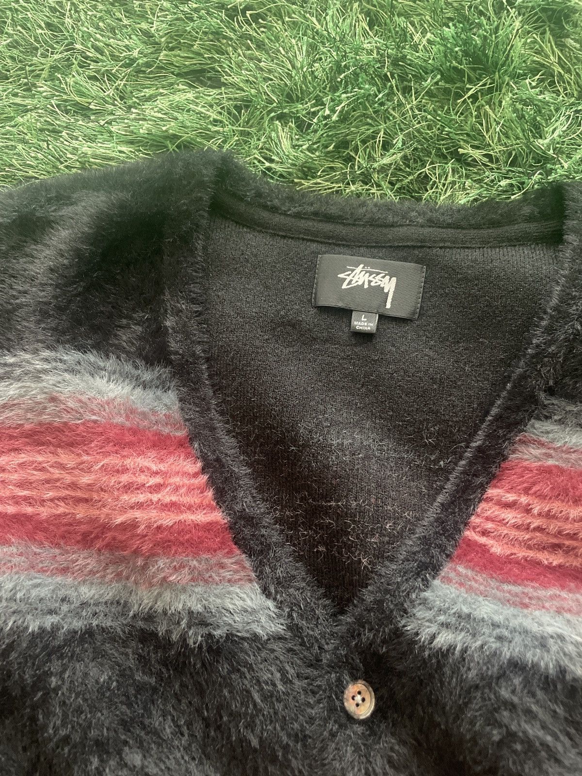 Stussy Stussy black shaggy cardigan Size US L / EU 52-54 / 3 - 3 Thumbnail