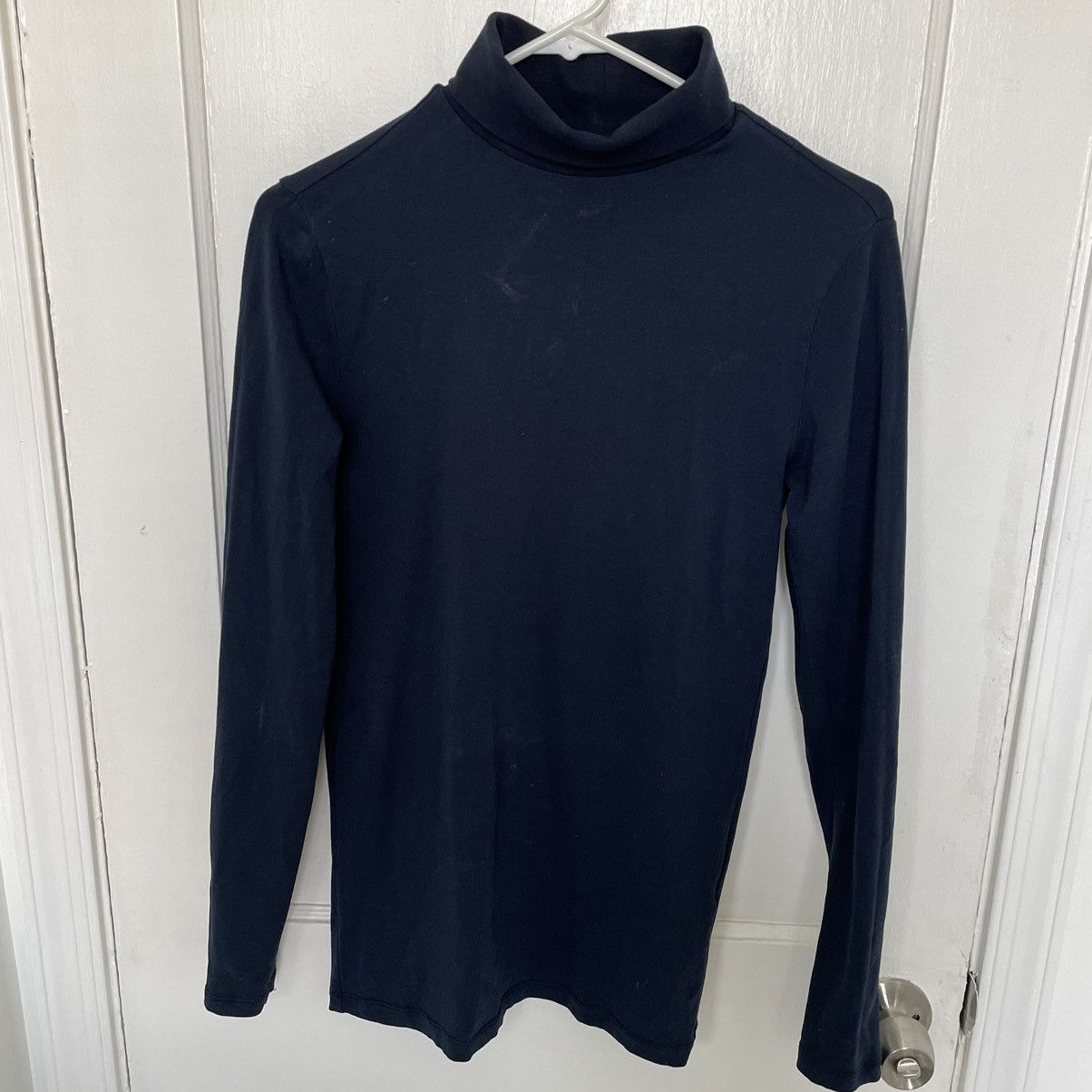 Asos Asos Muscle Fit Long Sleeve Tee With Roll Neck In Navy XS Size US XS / EU 42 / 0 - 1 Thumbnail