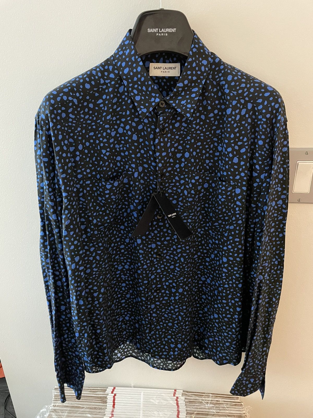 Hedi Slimane × Saint Laurent Paris × Yves Saint Laurent Brand NEW $1,200 Value Super Runway Sold Out Leopard Shirt Size US L / EU 52-54 / 3 - 22 Thumbnail