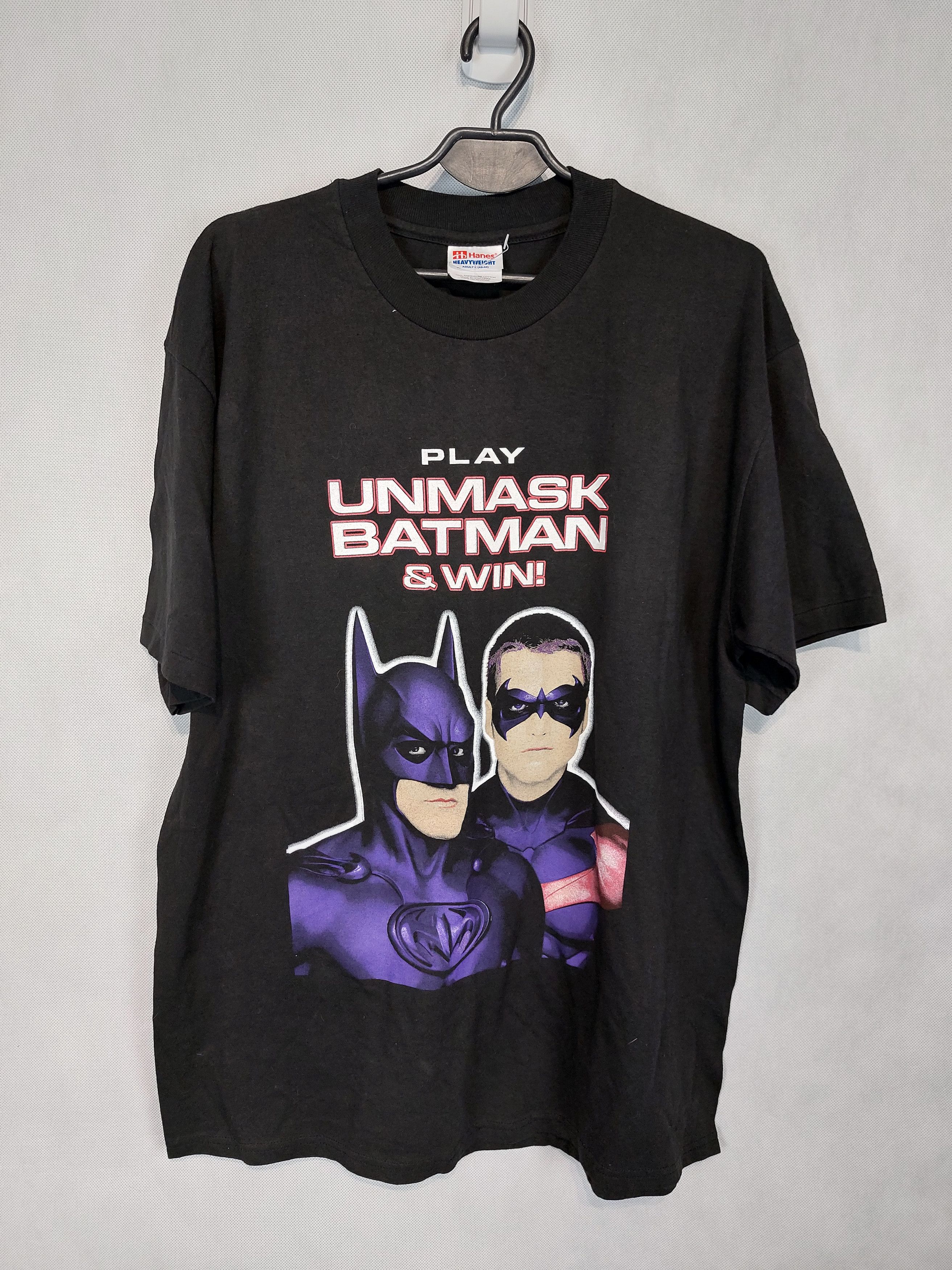 Vintage 1997 Batman sold and Robin Movie Promo t-shirt L the joker FOREVER returns