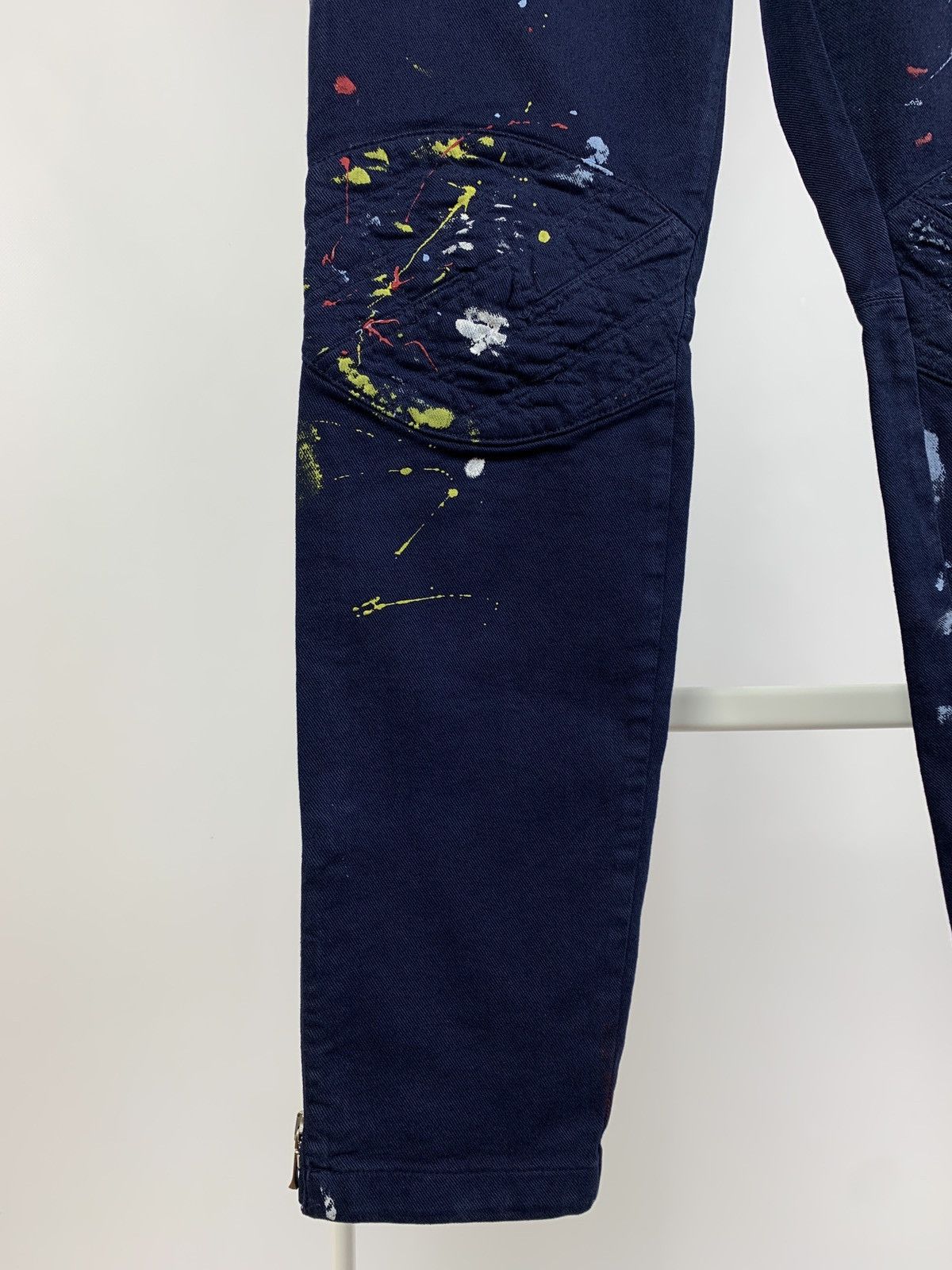 Alexander McQueen Alexander McQueen Biker Paint Splatter Ankle Zip Denim Pants Size 28" / US 6 / IT 42 - 10 Thumbnail