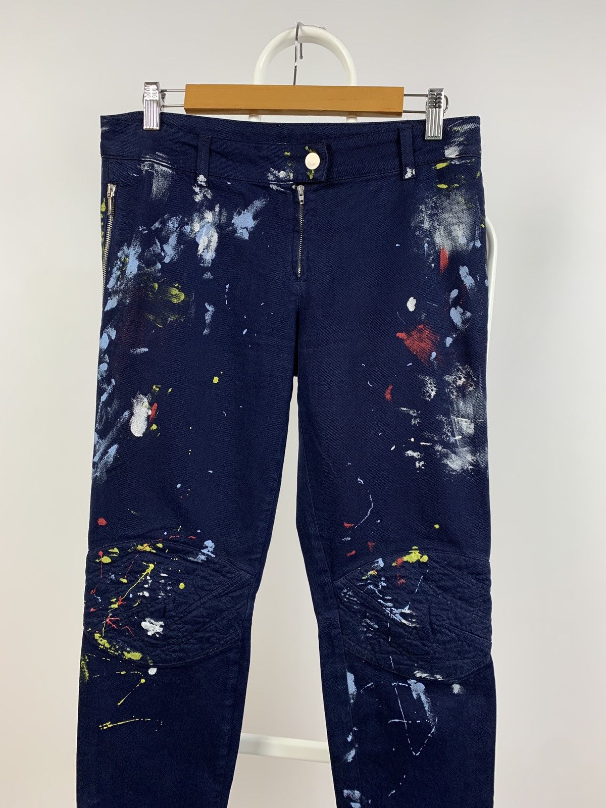 Alexander McQueen Alexander McQueen Biker Paint Splatter Ankle Zip Denim Pants Size 28" / US 6 / IT 42 - 3 Thumbnail