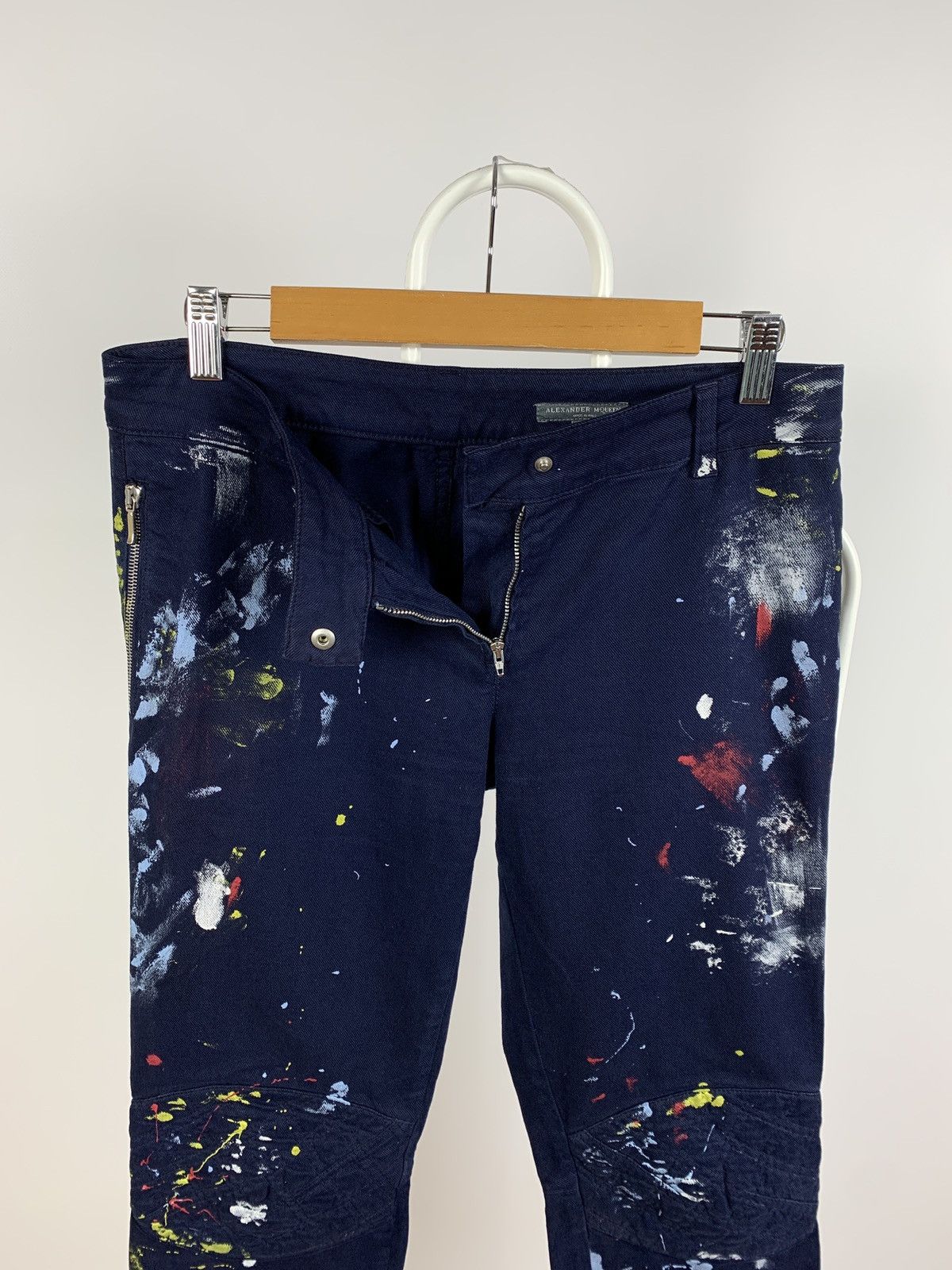 Alexander McQueen Alexander McQueen Biker Paint Splatter Ankle Zip Denim Pants Size 28" / US 6 / IT 42 - 11 Thumbnail