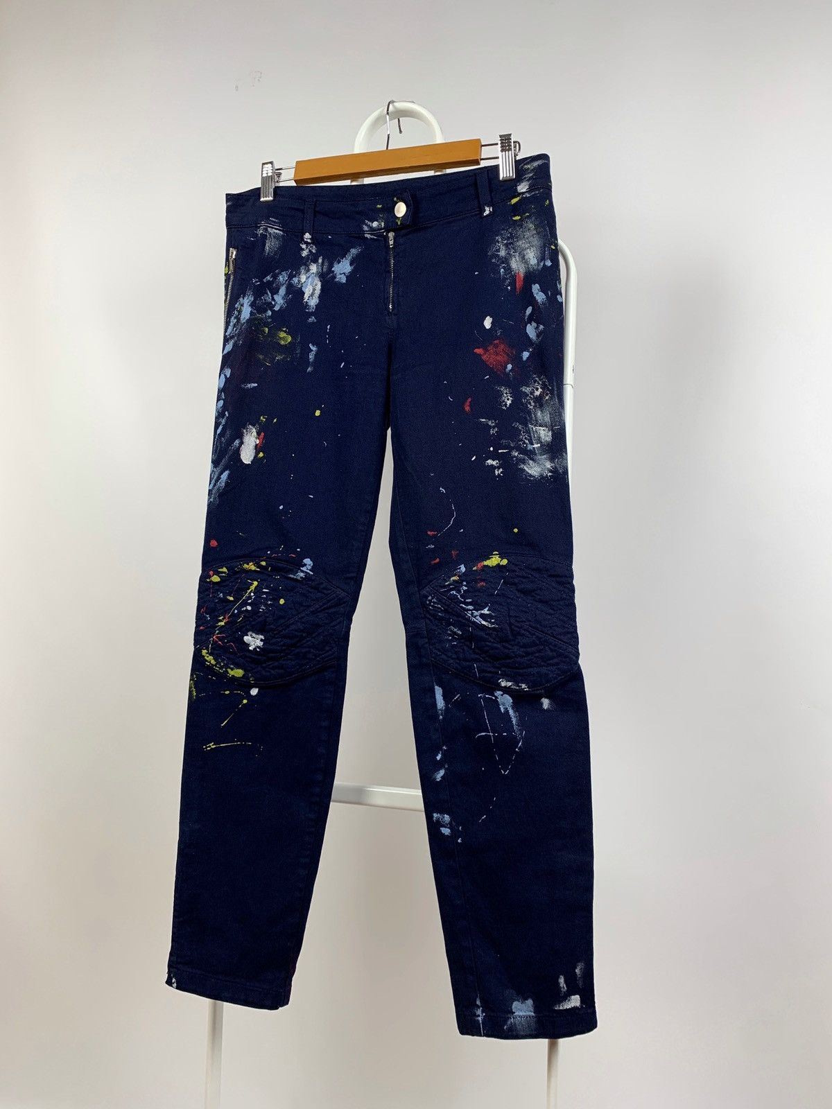 Alexander McQueen Alexander McQueen Biker Paint Splatter Ankle Zip Denim Pants Size 28" / US 6 / IT 42 - 4 Thumbnail