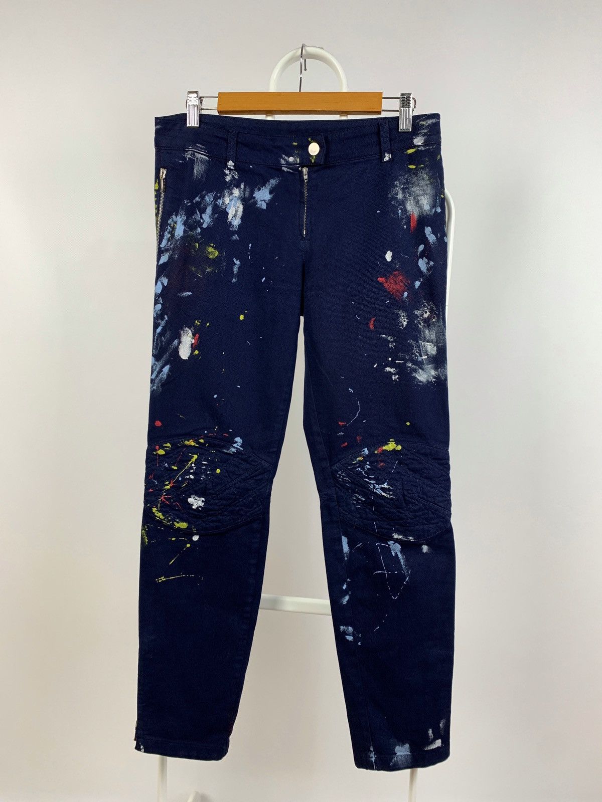 Alexander McQueen Alexander McQueen Biker Paint Splatter Ankle Zip Denim Pants Size 28" / US 6 / IT 42 - 1 Thumbnail